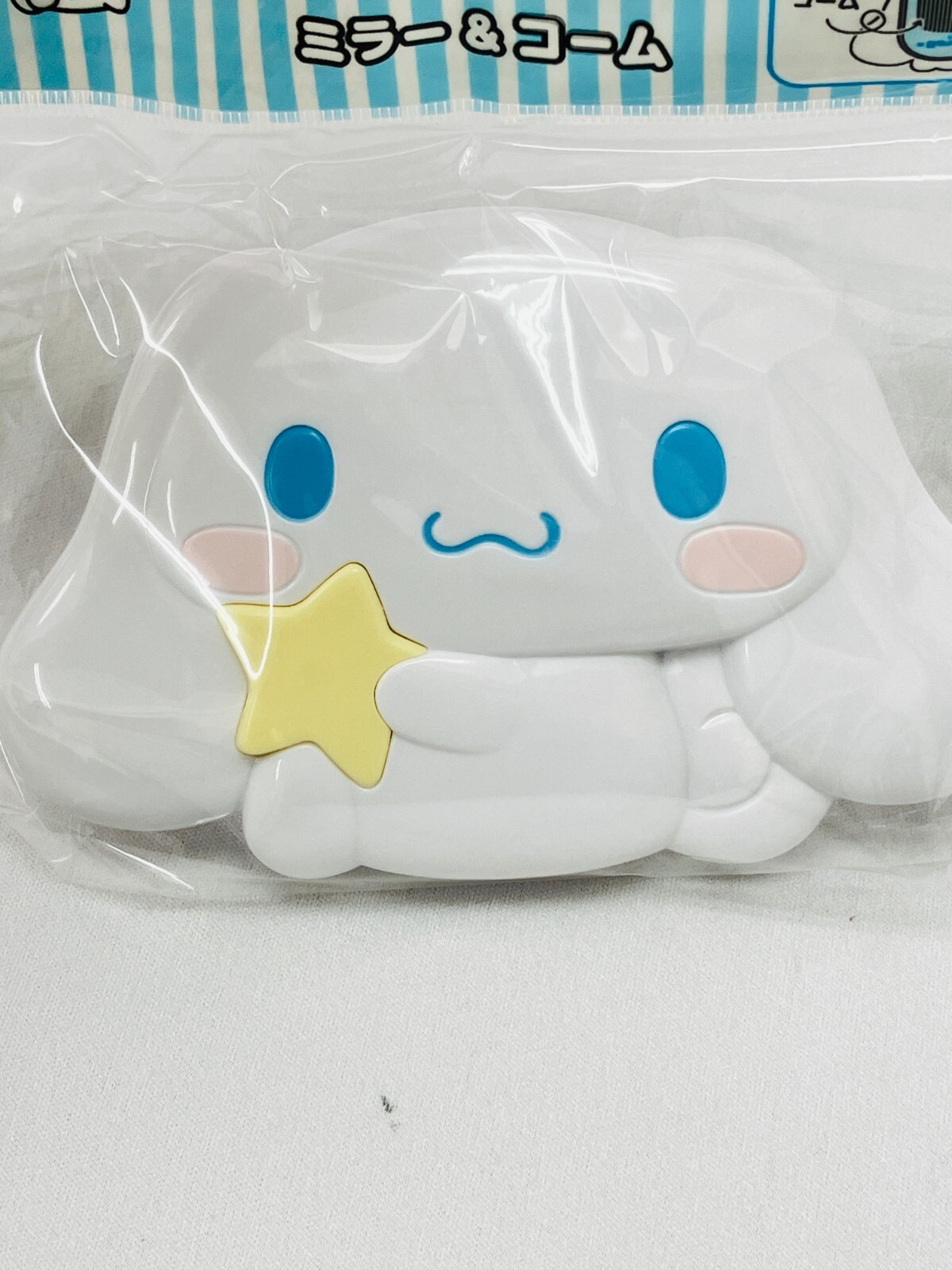 Sanrio Cinnamoroll Face Shaped Mirror & Comb Compact type / Japan F/S