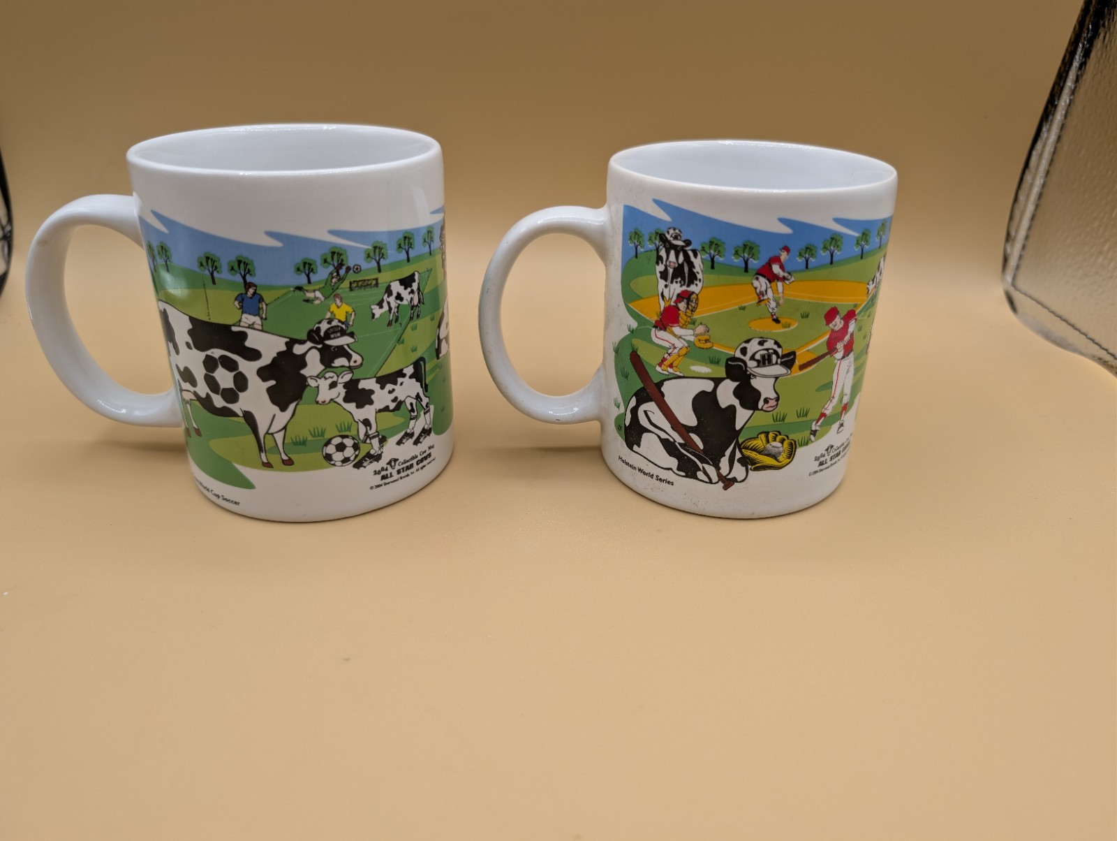 All Star Cows Collectible Cow Mugs 2004 by Sherwood Brands Set of 2