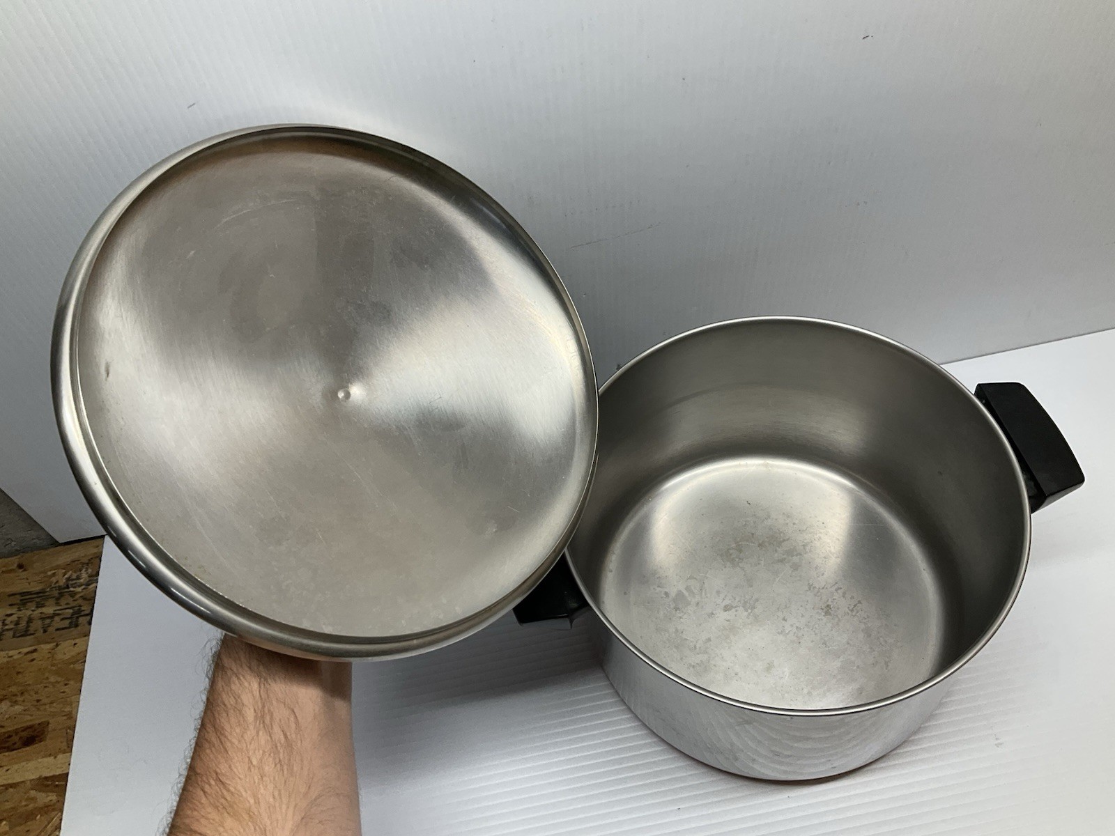 Vintage Revere Ware 1801 Copper Bottom 8pc Cookware Stockpot Skillets Pans Lids