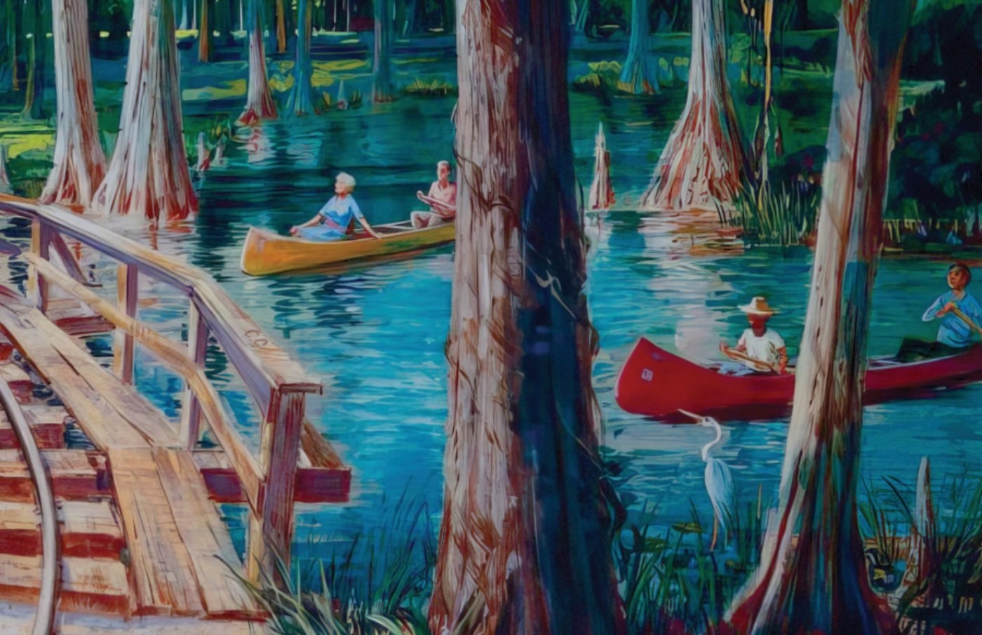 Disney Watercolor Fort Wilderness Campground Resort Camp Railroad Walt Disney Wo