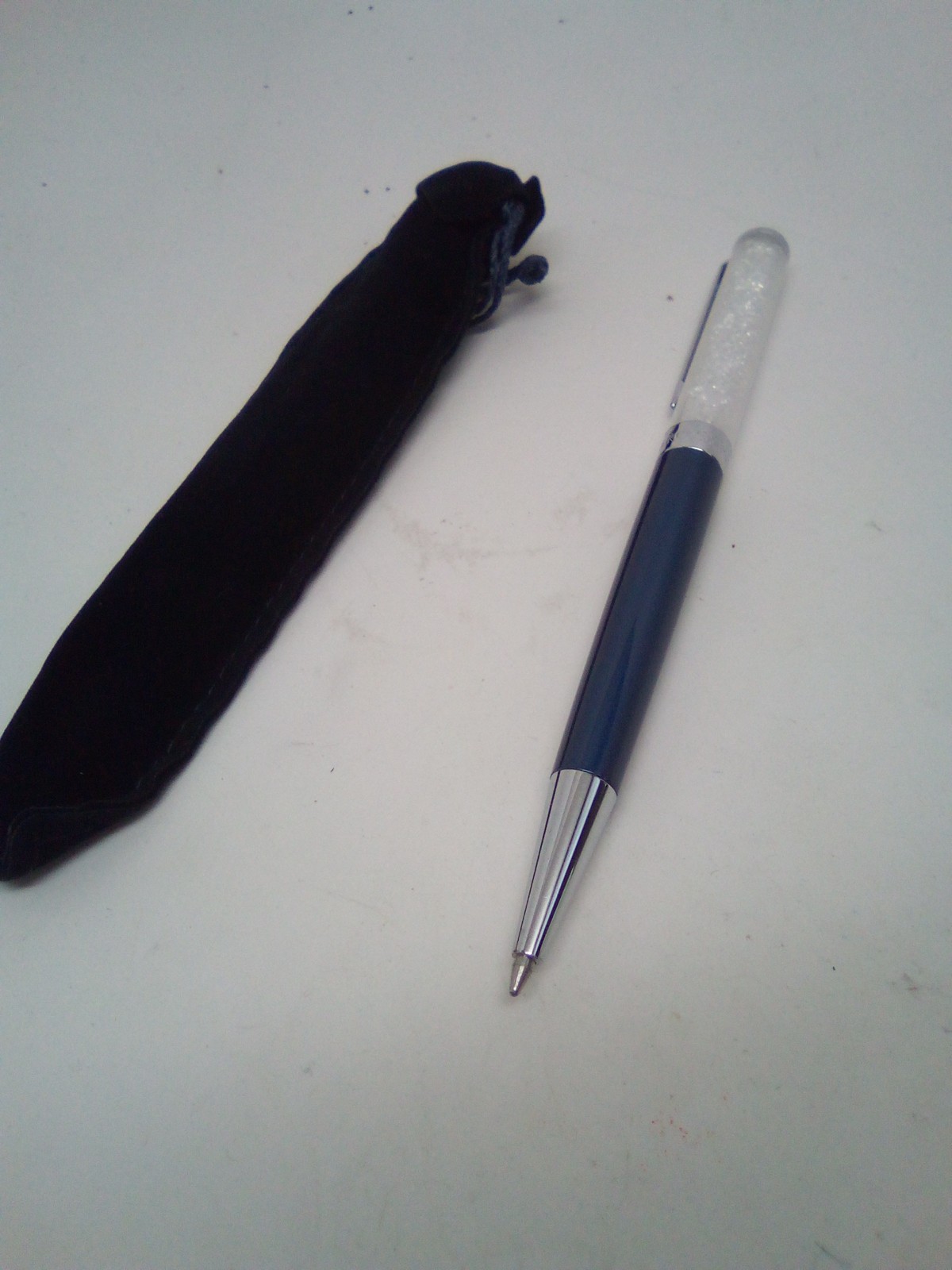 Swarovski Crystalline Blue/Chrome Plated Black Ink Ballpoint Pen 5351068
