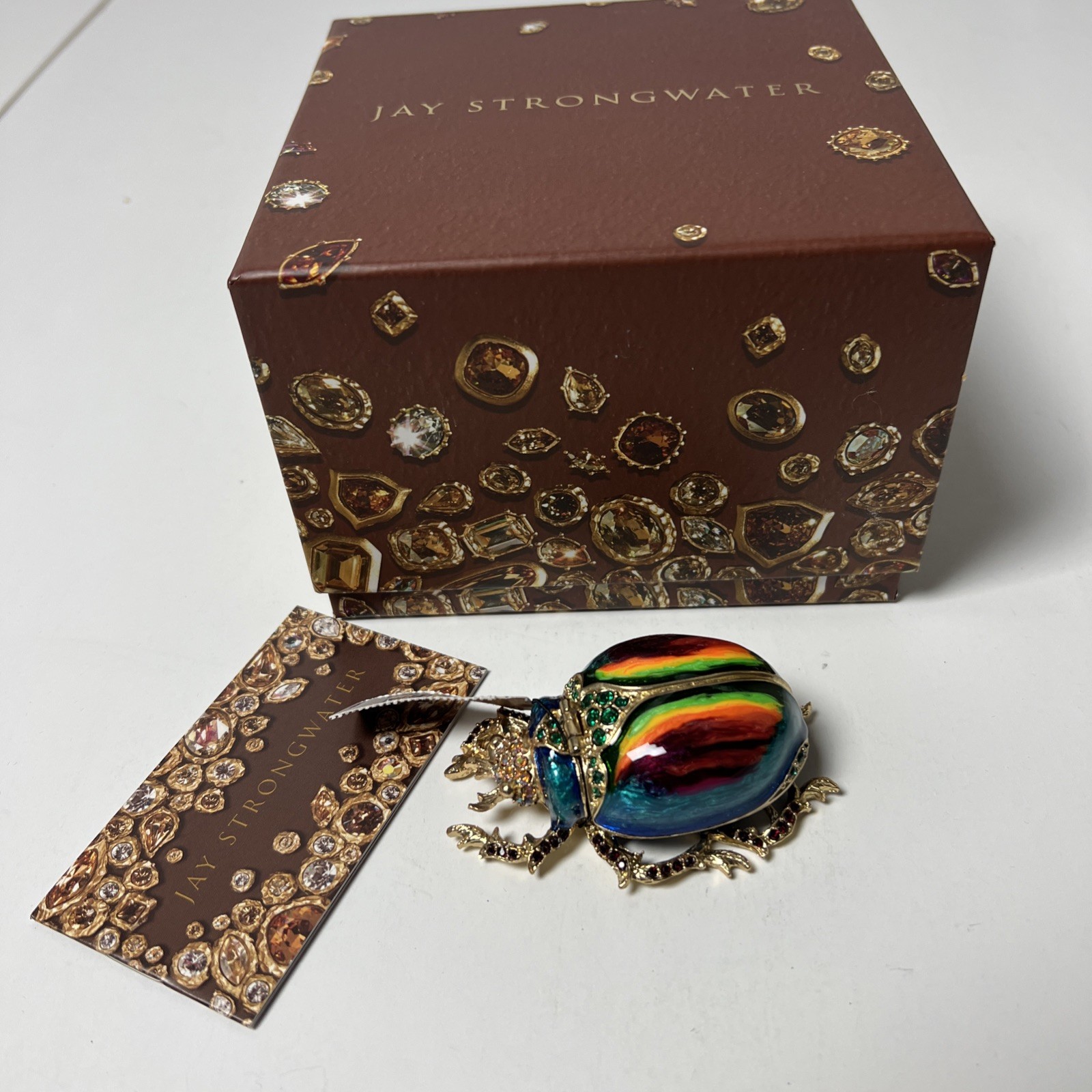 JAY STRONGWATER GORGEOUS PHARAOH SCARAB TRINKET BOX SWAROVSKI BOX NEW