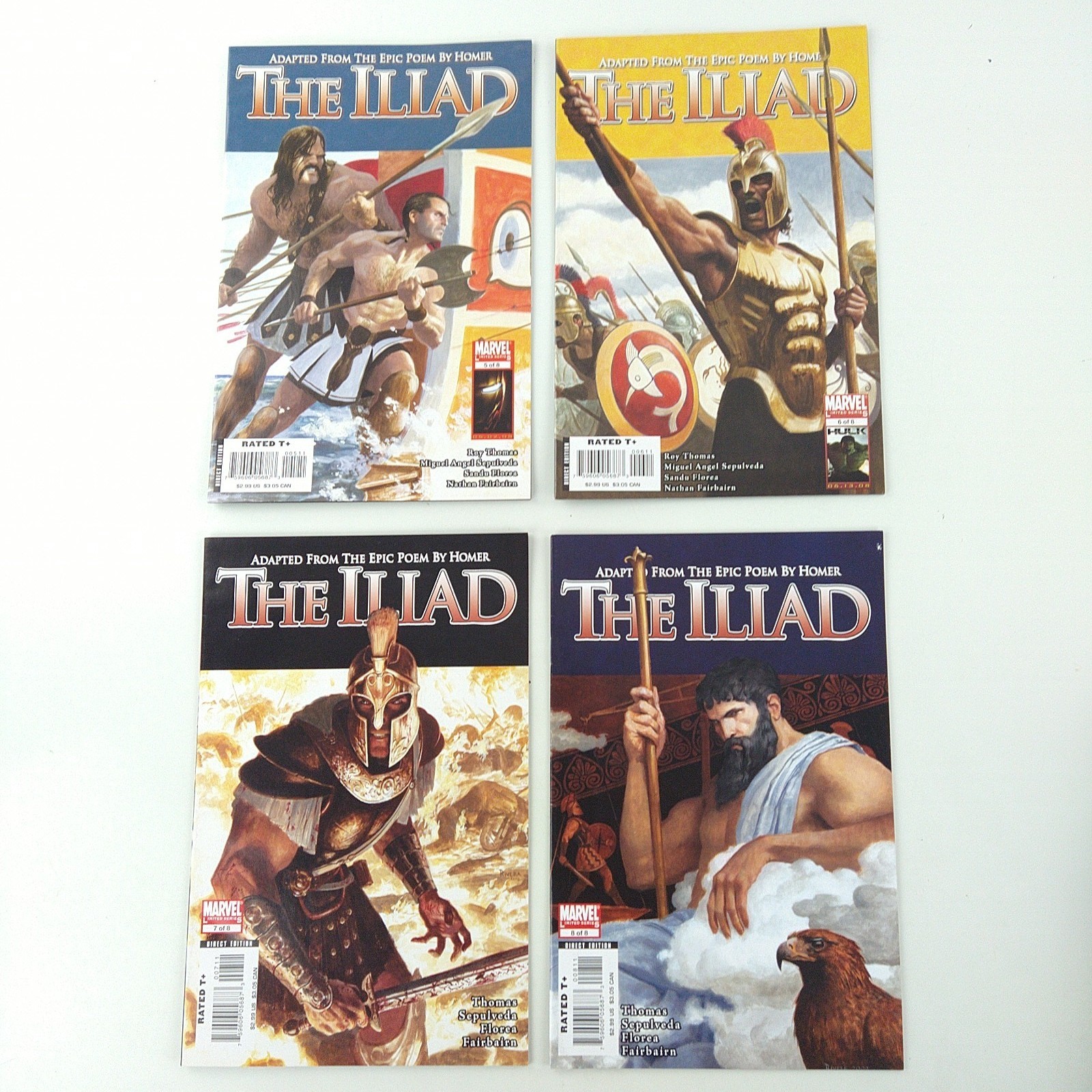 The Illiad #5 6 7 8 Lot Homer Odyssey (2008 Marvel Comics)