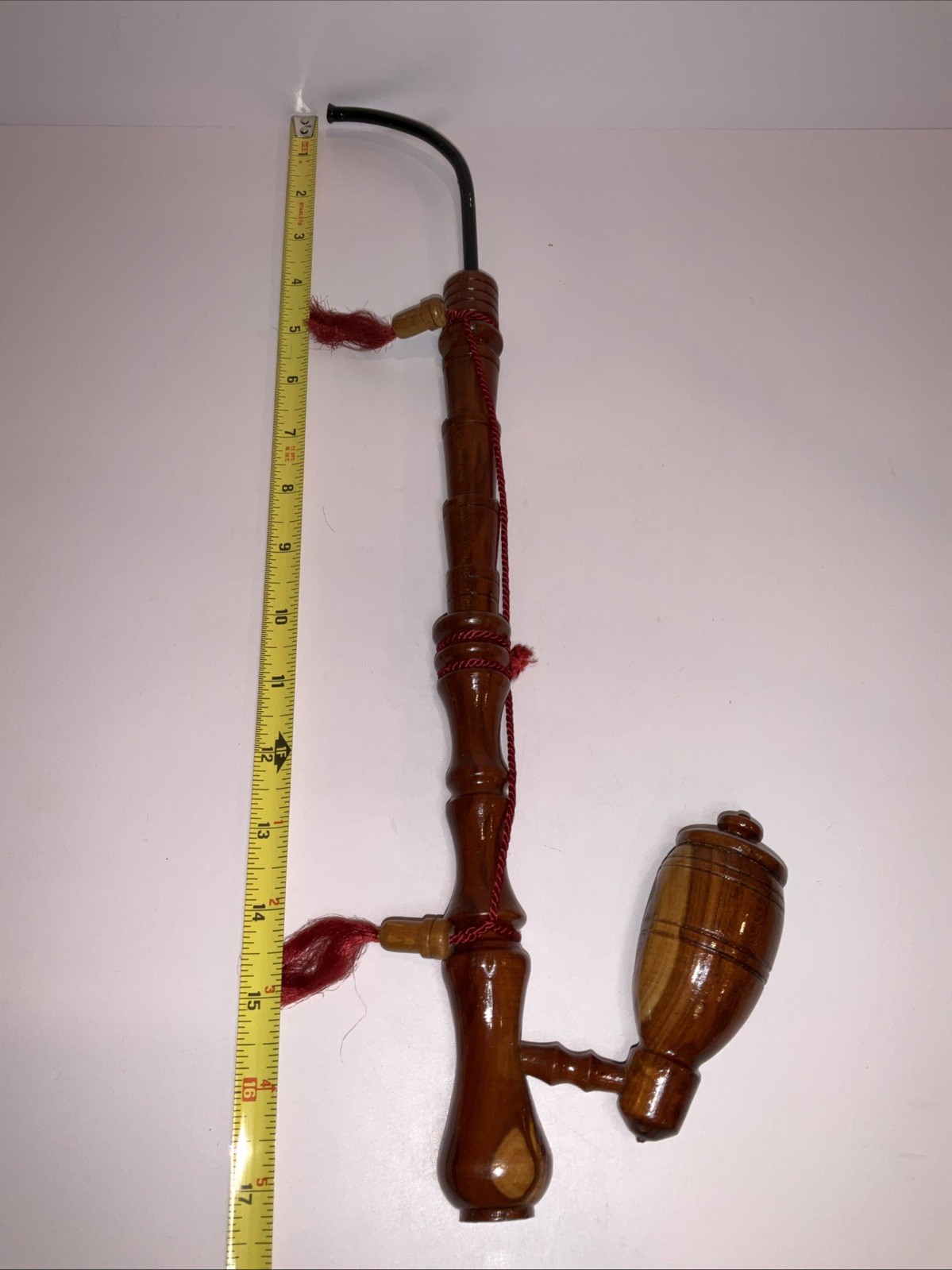 Vintage Decorative Wooden Hookah Style Pipe – Non-Functional Display Only 17”