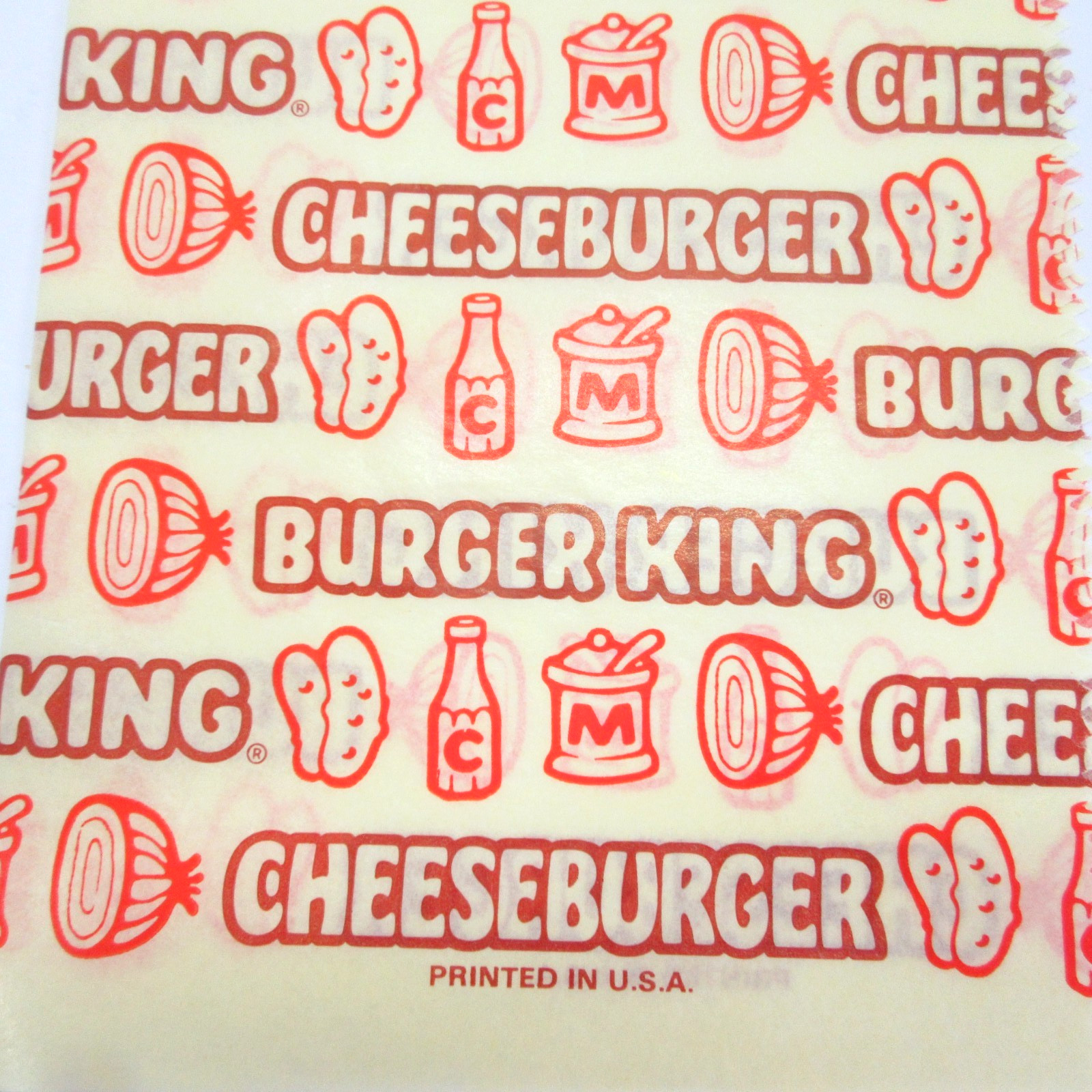 Burger King Sandwich Wrapper Cheeseburger Lot of 2 Vtg 70s Food Advertisement