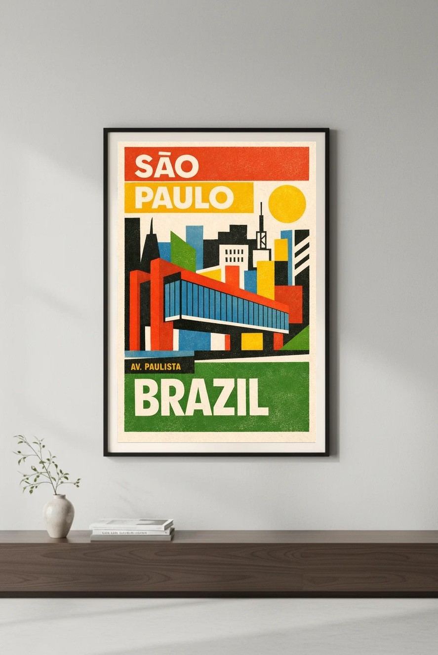 São Paulo Brazil Poster – 24×36” 🖼️ 200gsm Paper🗞️ Hi-Res💎 Print