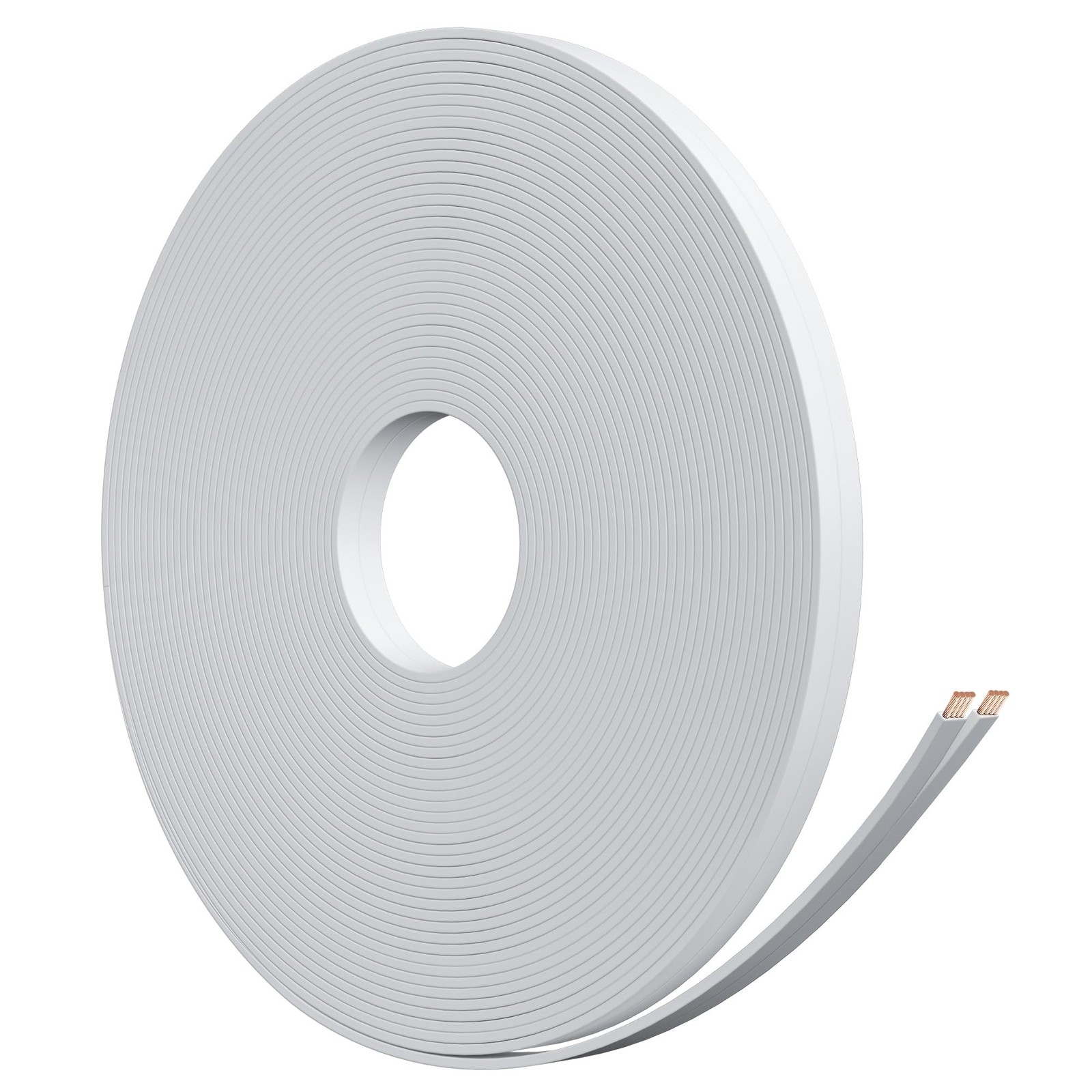 HiFind Premium 16 Gauge Flat Speaker Cable Wire 25 Ft White, OFC Electrical L…