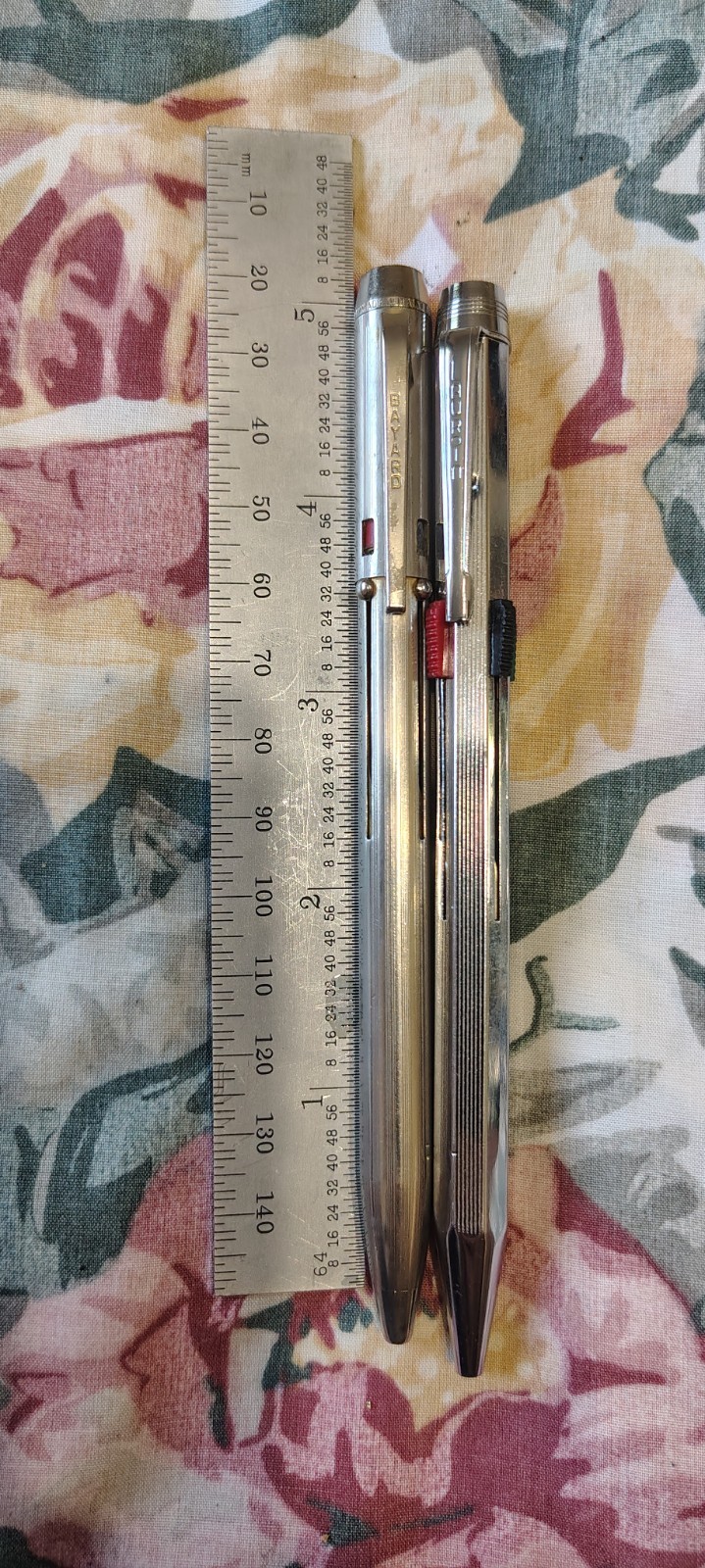 Lot Of Two 4 Colors Ball Point Pens, BAYARD, LAUROIN France