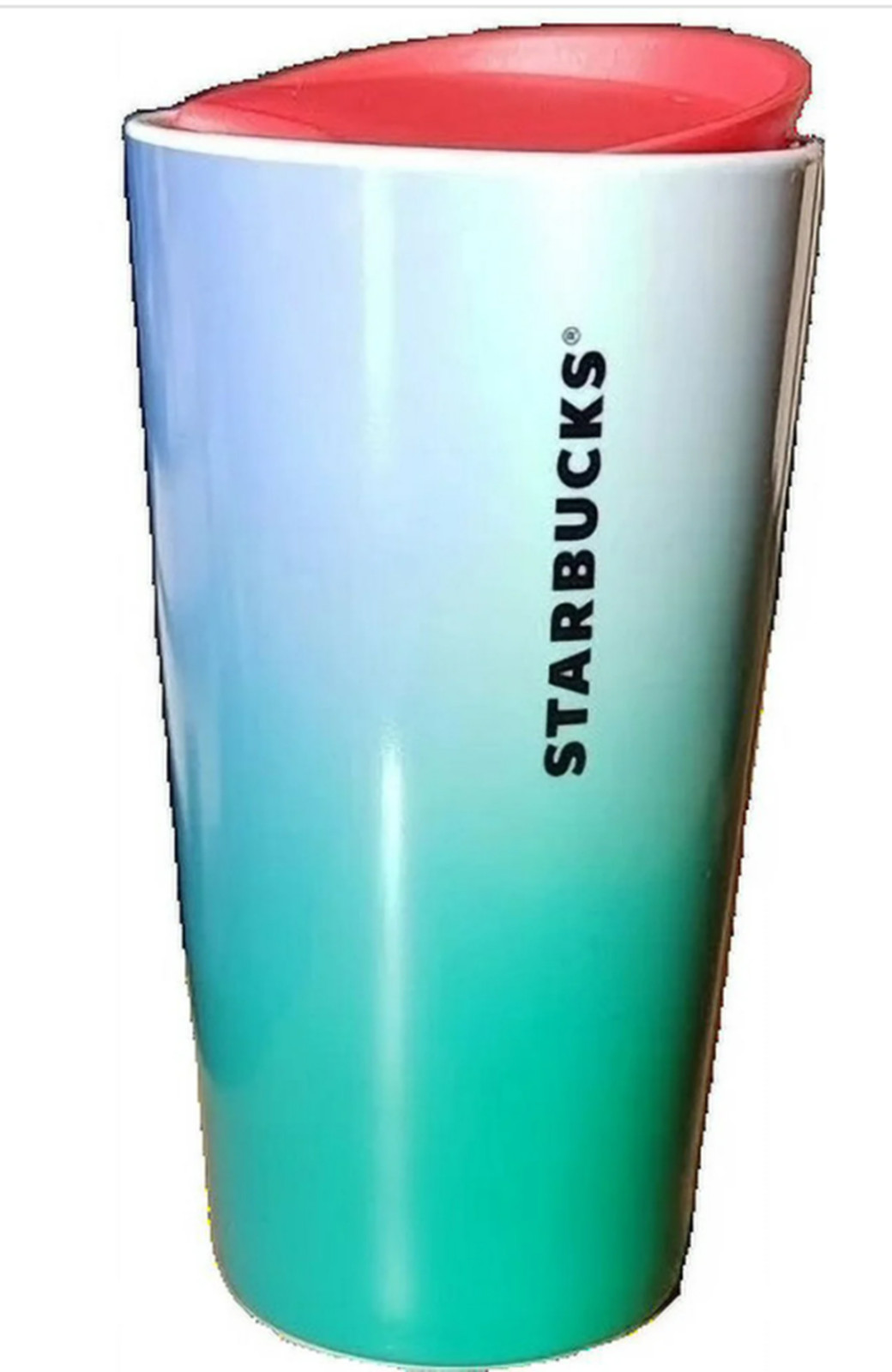Starbucks 2022 Blue Green Ocean Gradient Travel Cup Ceramic Tumbler 12oz NEW