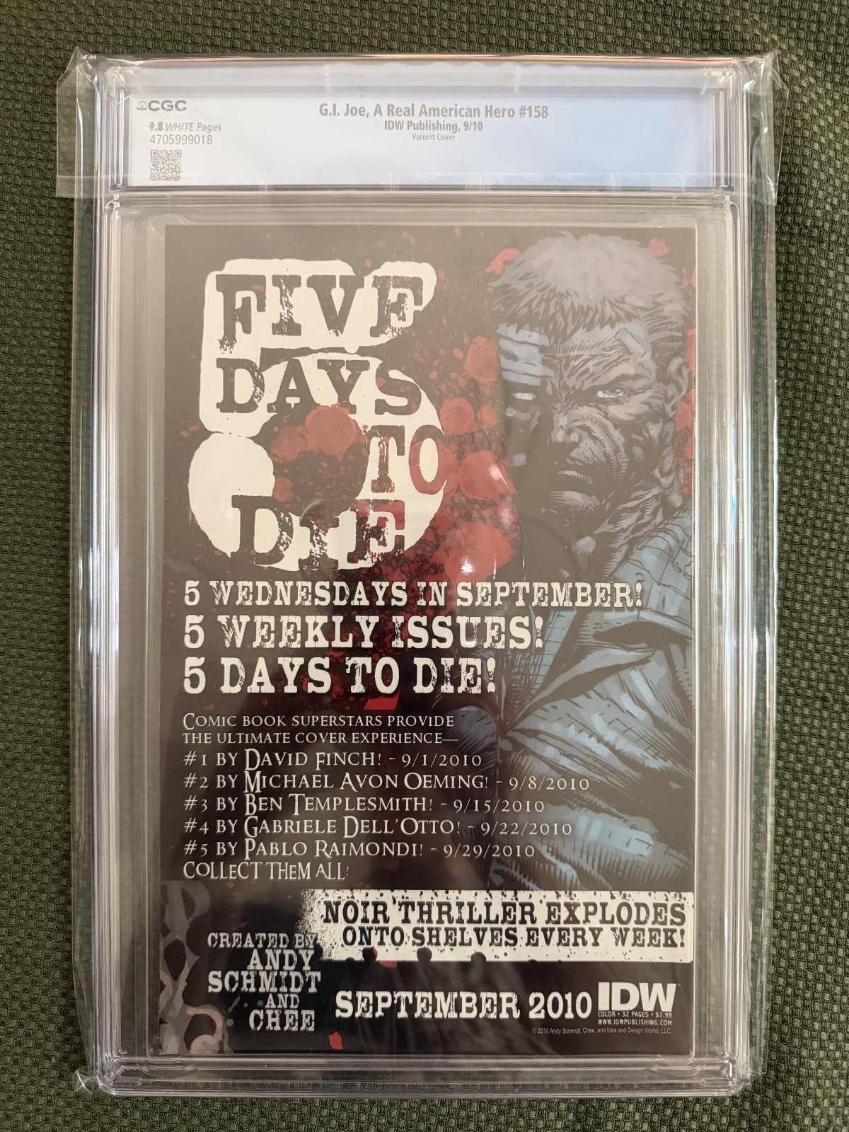 G.I. Joe, A Real American Hero #158 Variant CGC 9.8 IDW RARE!