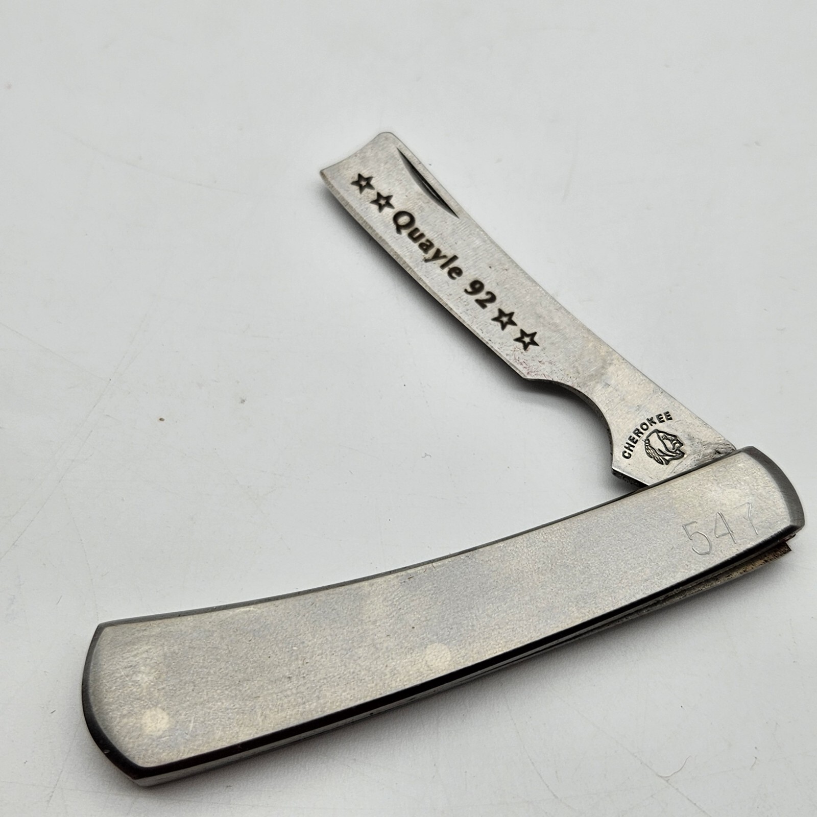 Vintage George H W Bush / Dan Quayle ‘92 1992 Straight Razor Set, Solingen RARE