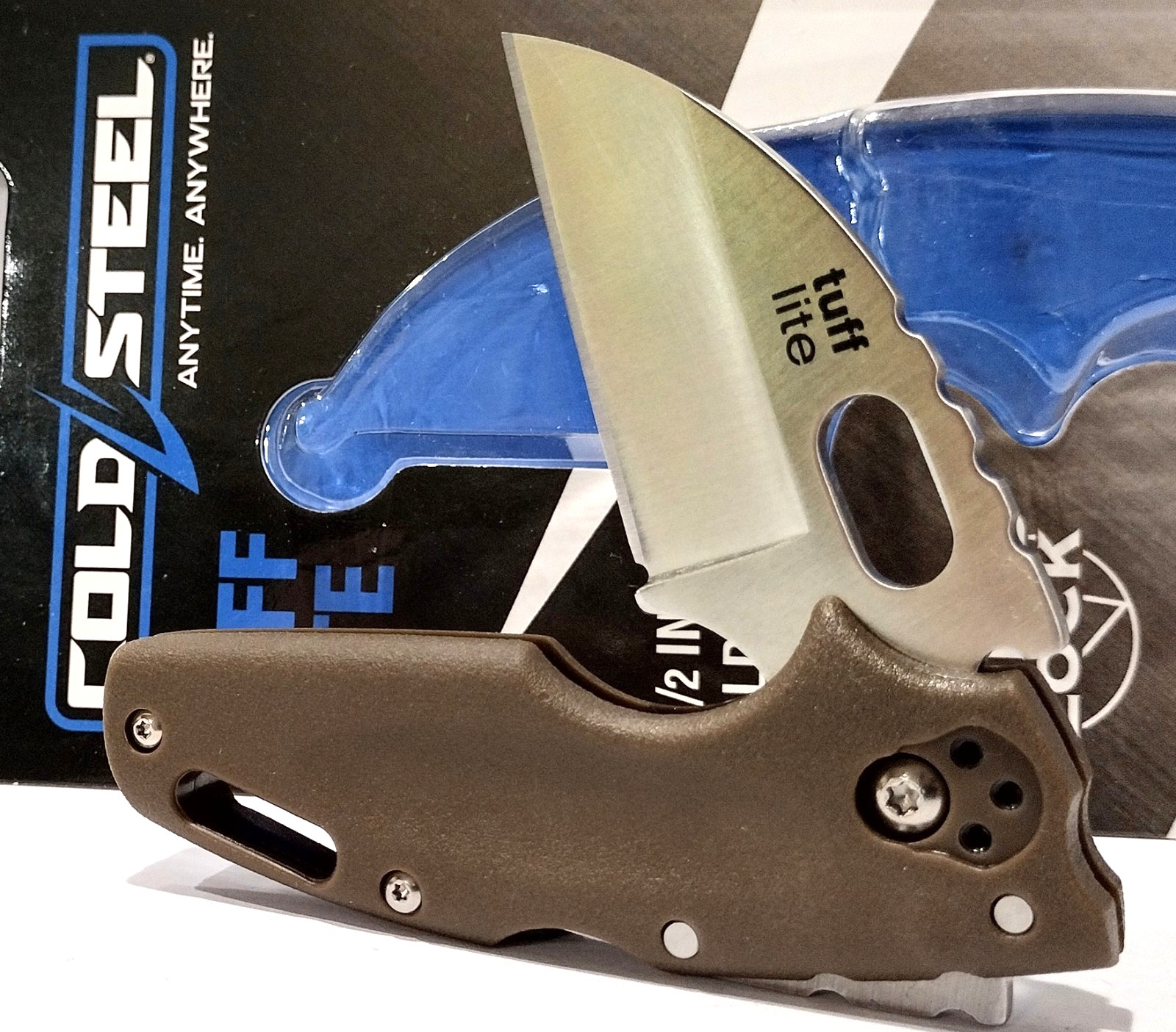 COLD STEEL Tuff Lite Tri-Ad Lock Dark Earth Tactical EDC Pocket Knife CS20LTFZ