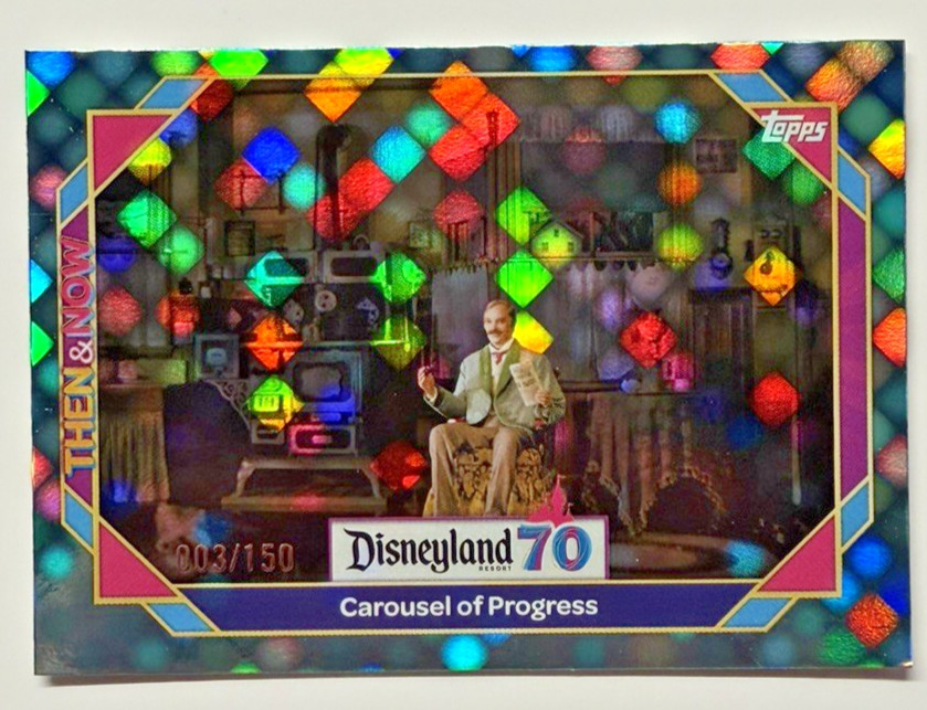 Topps Disneyland 70th Carousel Of Progress Aqua Electric Dots /150 #44