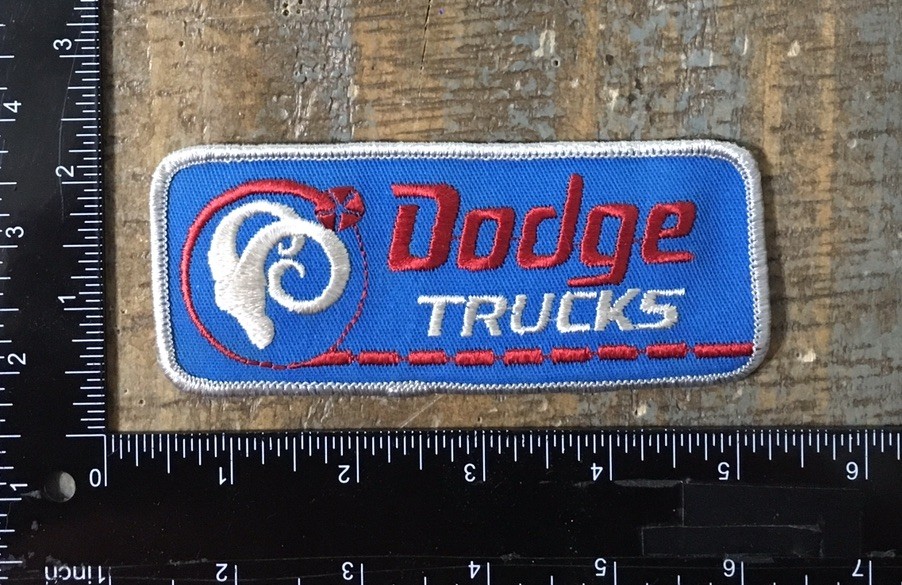 Vintage DODGE TRUCKS Ram Truck Advertising Logo Hat Jacket Iron-On Patch NOS