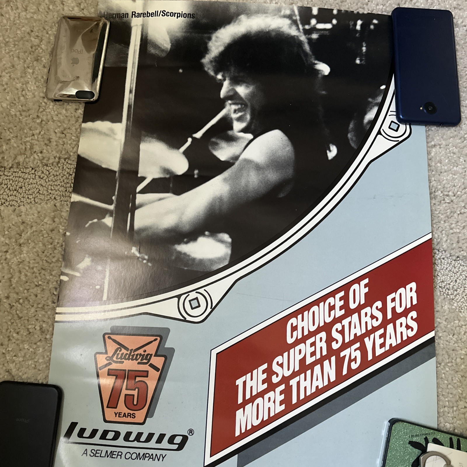 80’s 75th Anniversary Ludwig Drums Promo Posters,21.5″x15″ each,Original,Rare