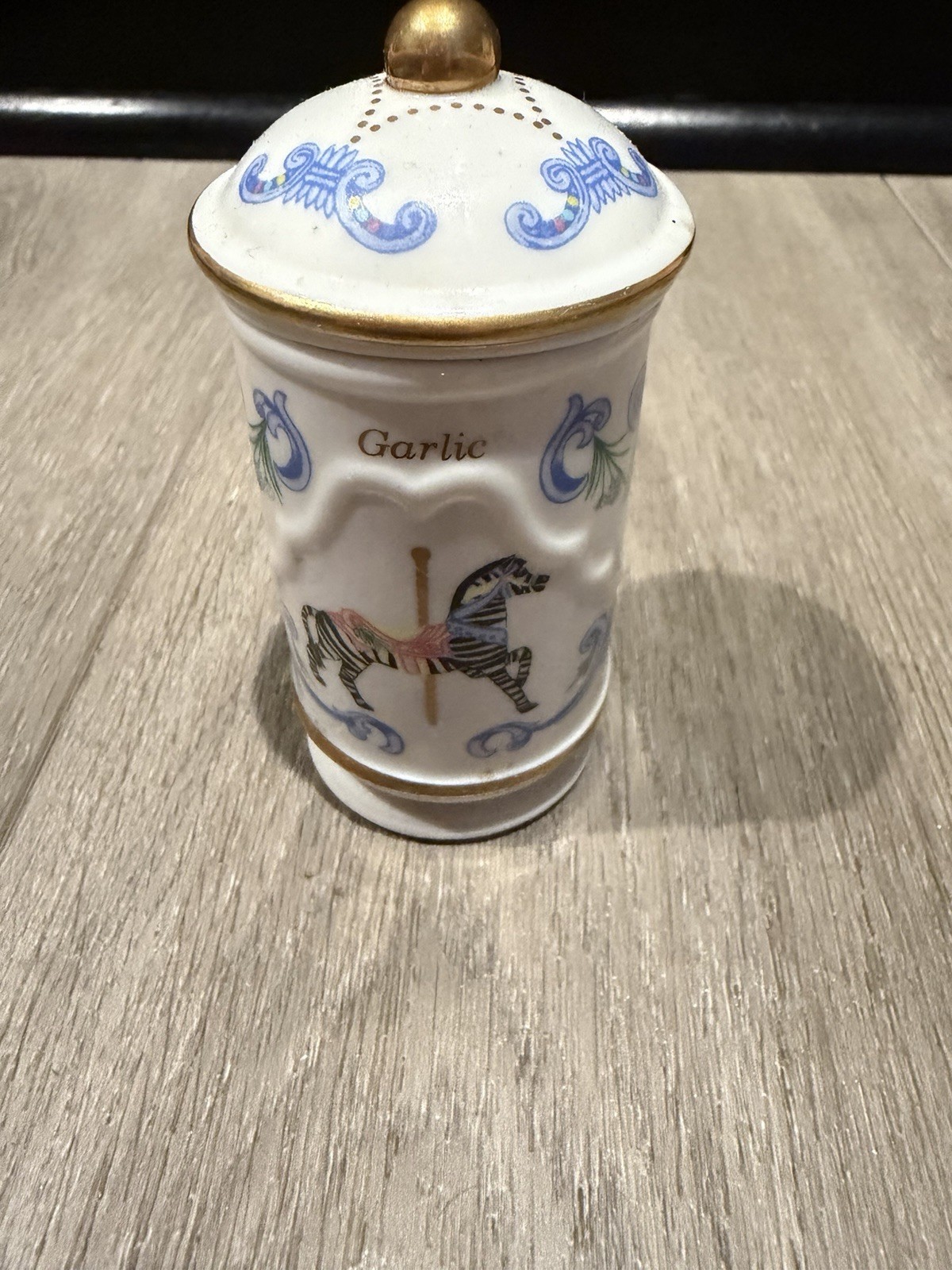 VTG Lenox Fine Porcelain Spice Rack Carousel Replacement Garlic Jar w/Lid