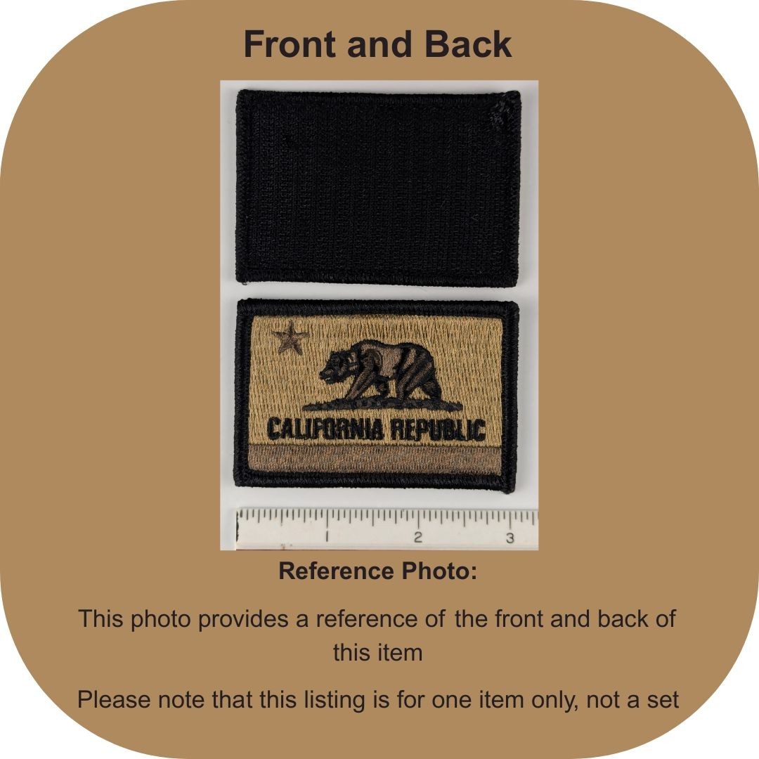 California State Flag Patch; Subdued Coyote Brown OCP; Hook Fastener Patch