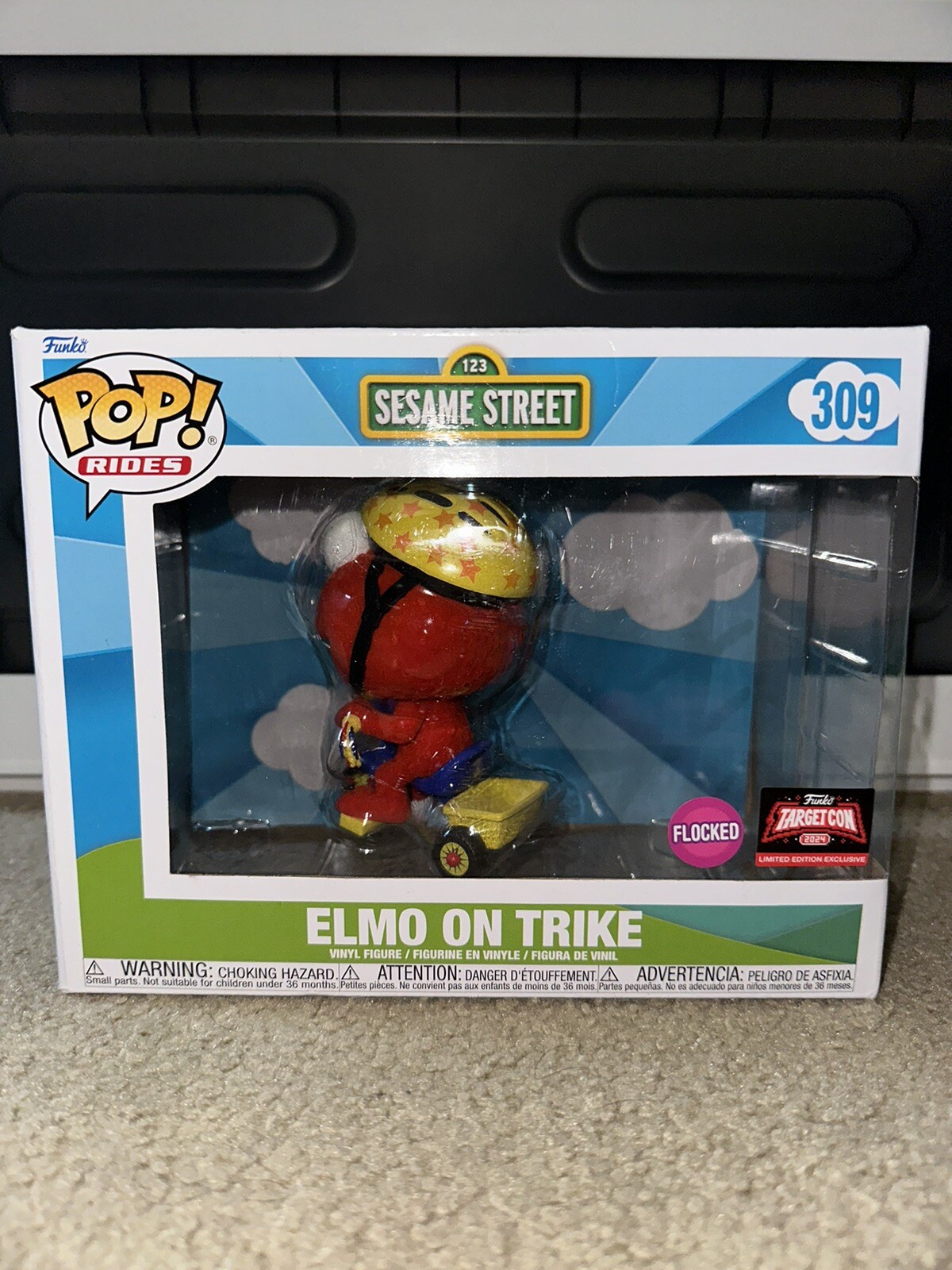 Funko Pop Rides: Flocked ELMO on TRIKE #309 Sesame Street 2024 TargetCon