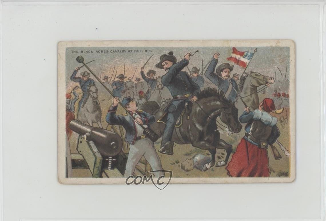 1887 W Duke Battle Scenes Tobacco N99 The Black Horse Cavalry at Bull Run 0v3e