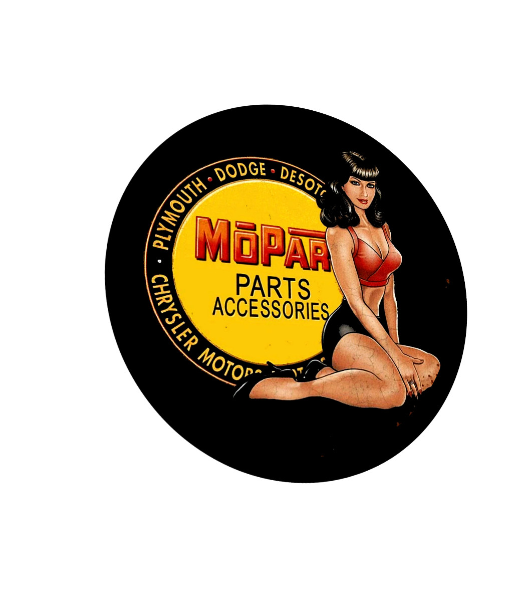 Mopar Auto Parts Sign Decal Sign Sticker -50’s, 60’s Vintage Replica Mopar Girl