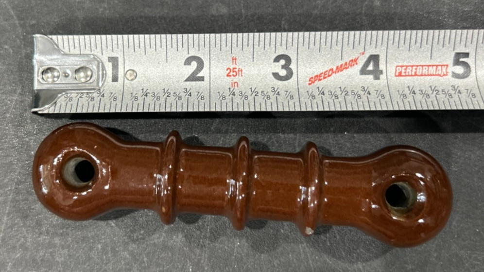 4.5″ brown GENERAL RADIO CO porcelain antenna strain insulator