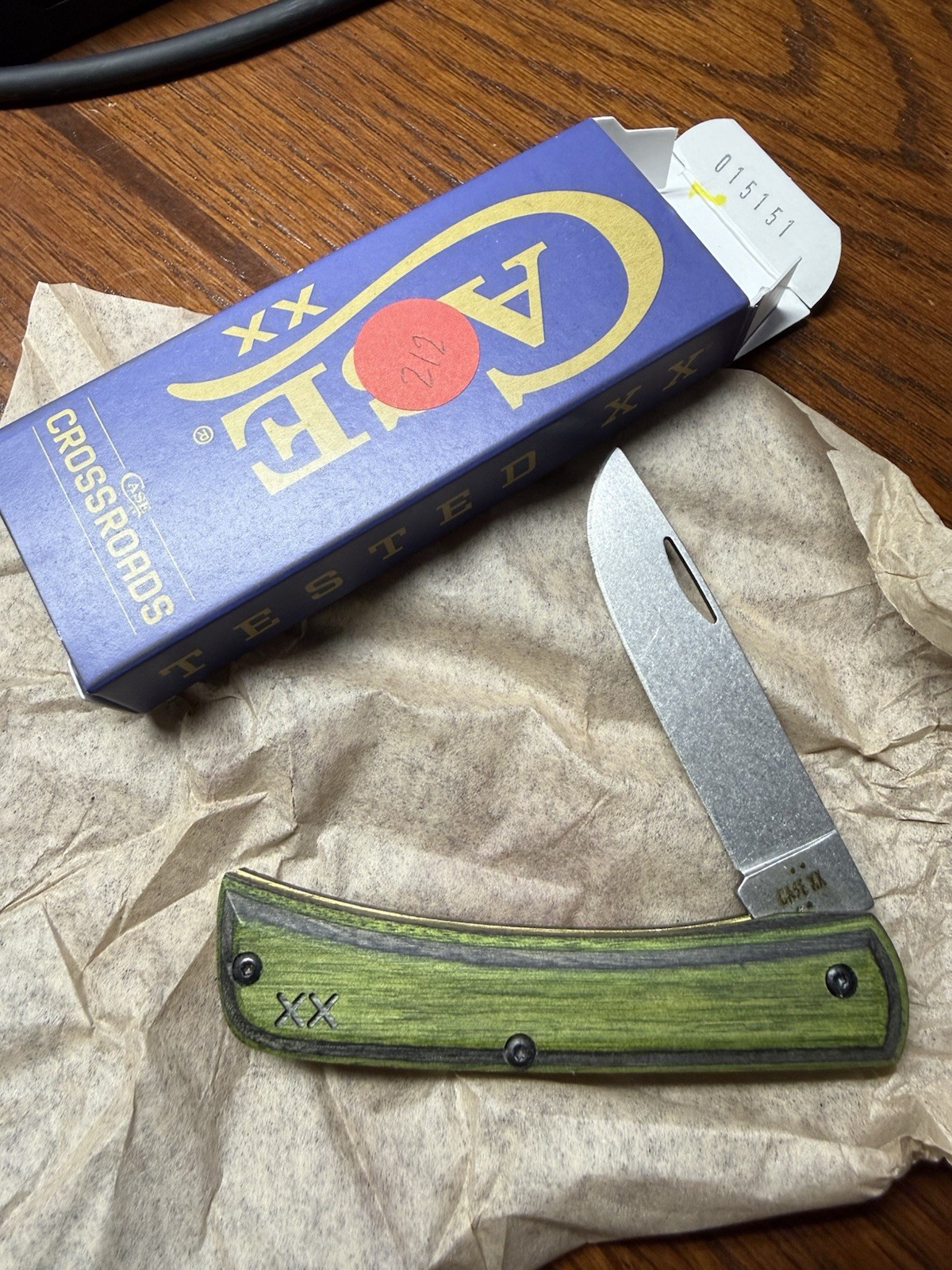 CASE XX Knives SOD BUSTER JR. green hornet Dymalux wood smooth XR S35VN 66383