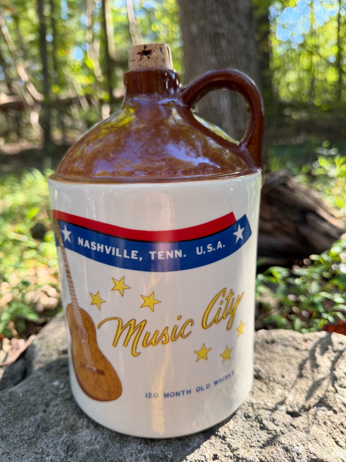 Vtg Music City Nashville Tennessee half Gallon Whiskey Jug – Old Moonshine Jug