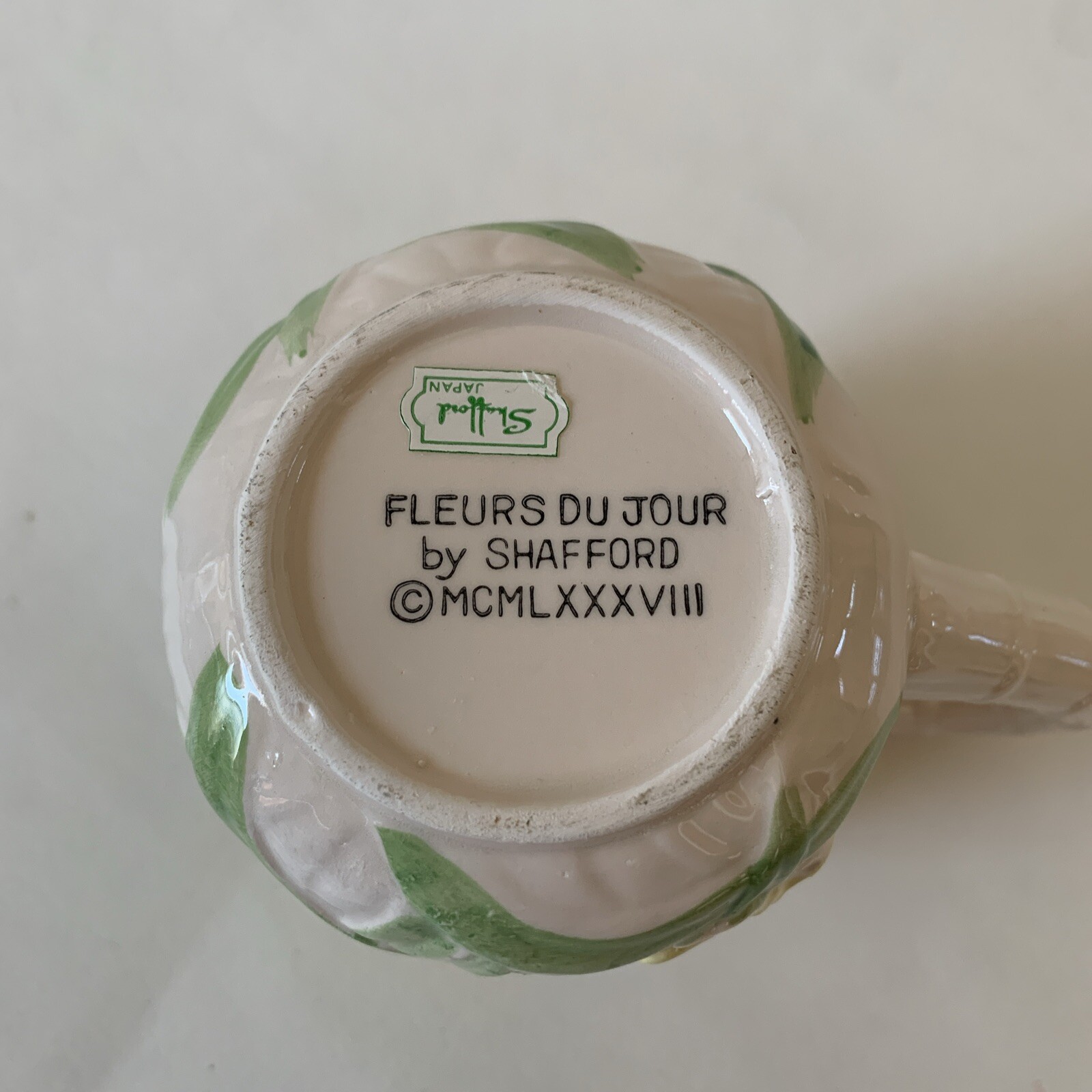 Vintage Fleurs De Jour by Shafford 1988 Mug & Plate 3D all Over Flowers Design