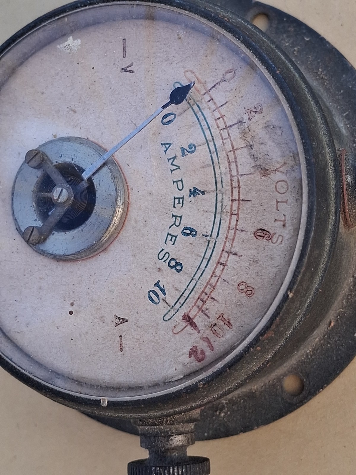 Antique Vintage Brass Voltmeter & Ammeter-Electrical Gauge Meter – 3 terminals