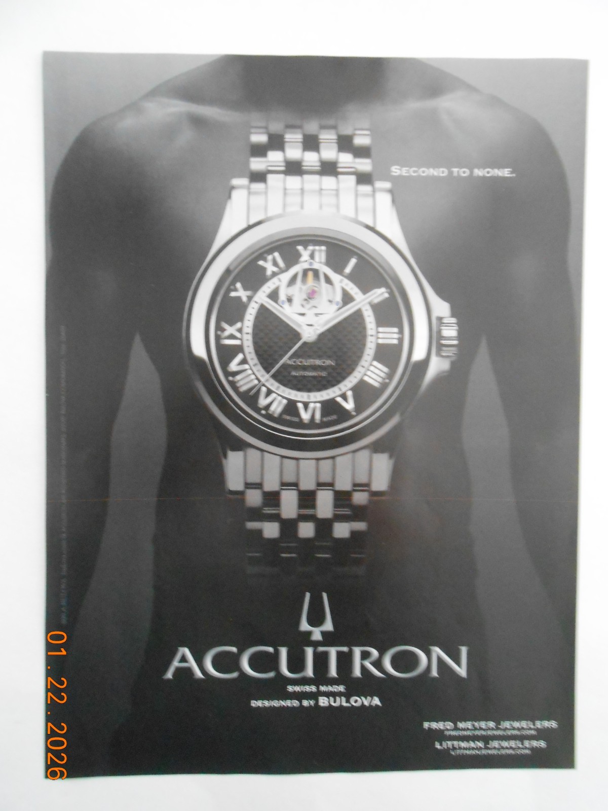 2007 Bulova Accutron Automatic Swiss Made men’s wrist watch print AD ONLY
