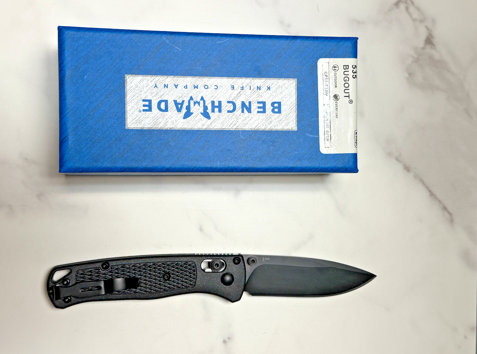 BENCHNADE Bugout 535 Pocket Knife CPM-S30V Steel Black Handle OEM SHARP!
