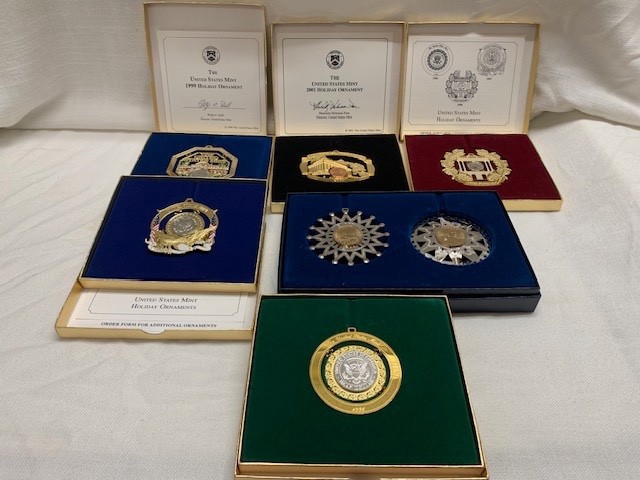 US Mint COIN Holiday Ornament Lot 1996–2001 Complete Set w/ Box