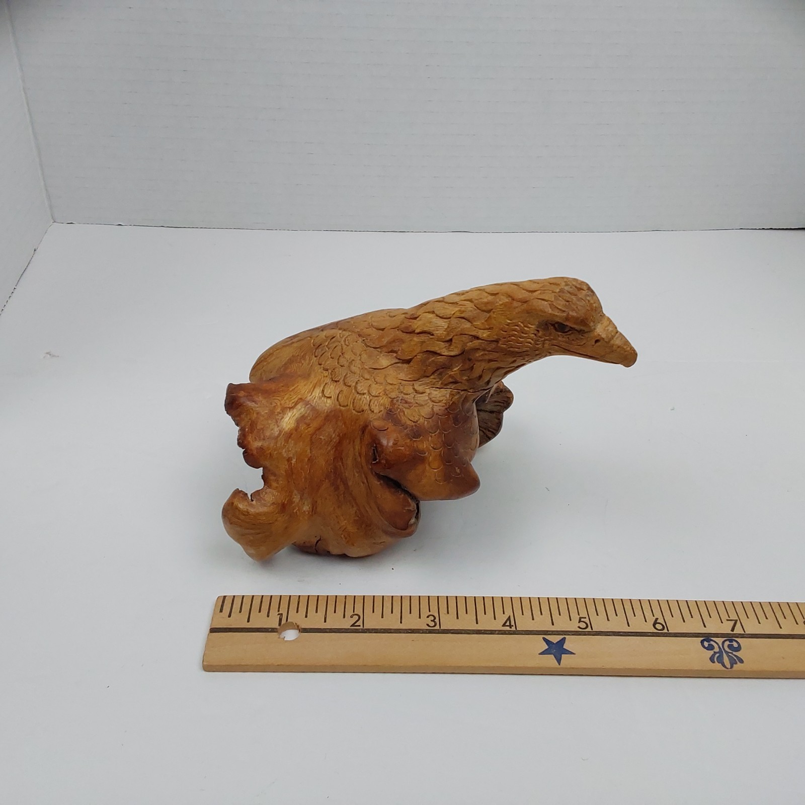 Rare Burl Wood Eagle Bird Handcarved Scupture- Head – See Pics for Condition