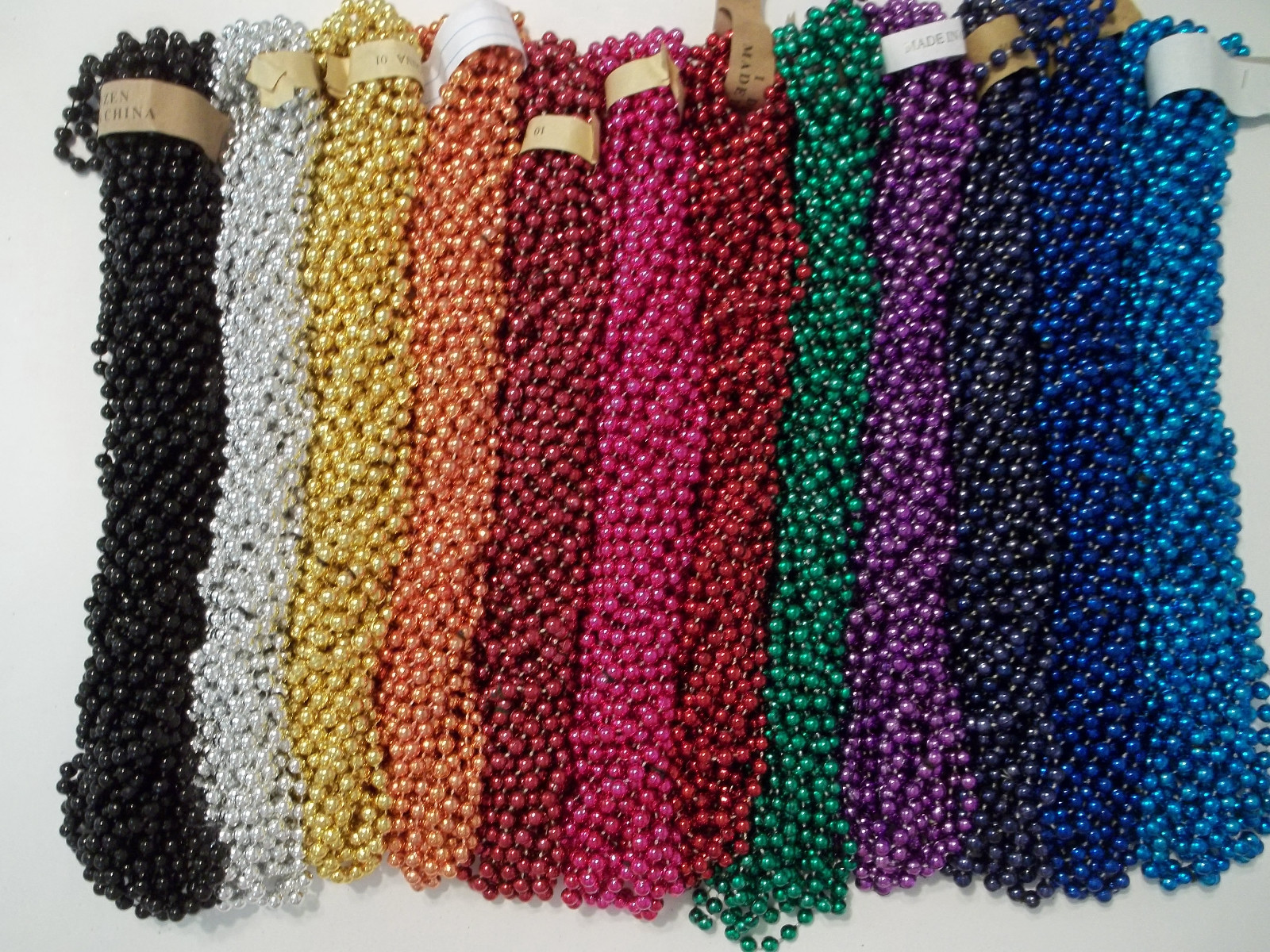 12 Mardi Gras Beads Necklaces Party Favors 1 Dozen Lot 7mm 33″