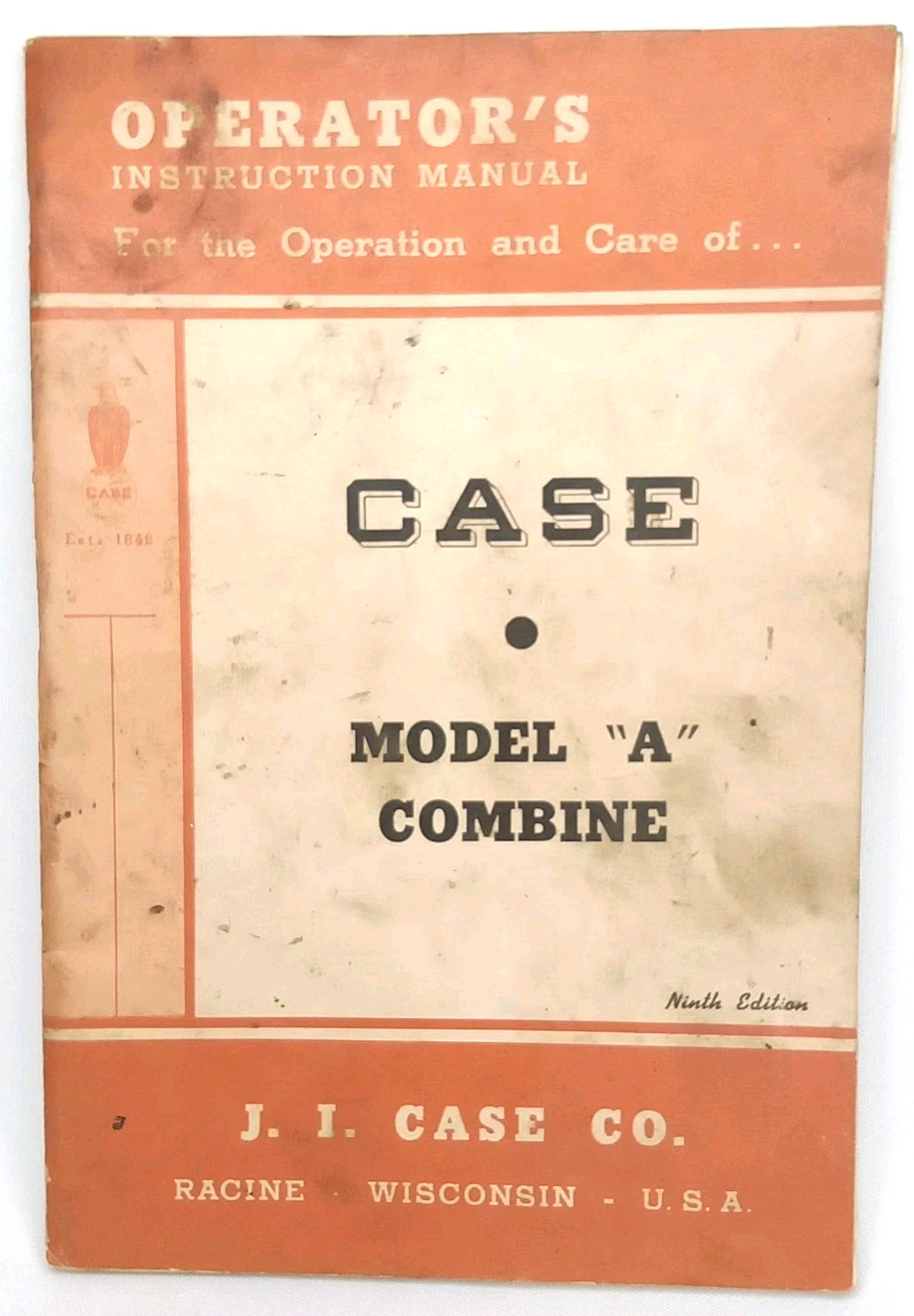 Antique 1940s Case Operators Manual Ninth Edition Model A Combine New Arrival
