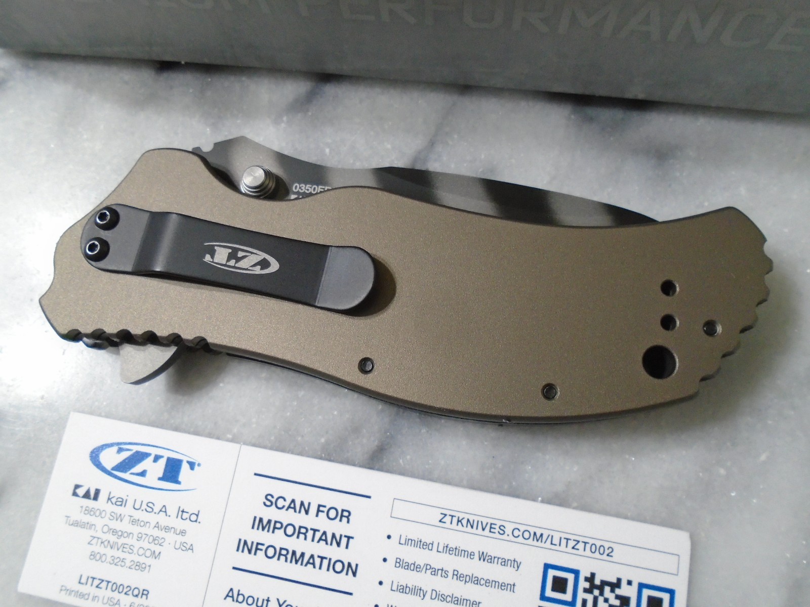 Zero Tolerance Assisted Pocket Knife 20th Anniversary ZT0350FDETS20 Magnacut FDE
