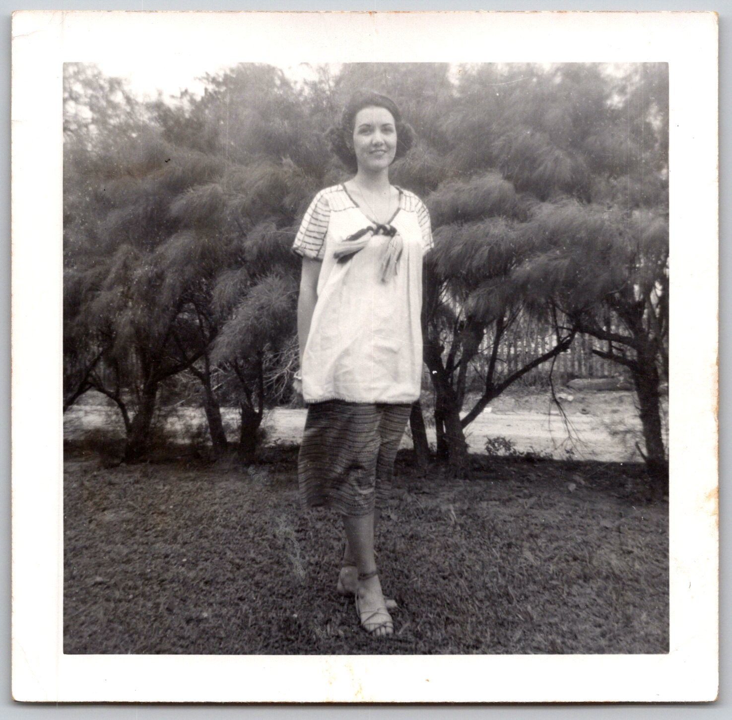 Young Woman 1930s-1940s Snapshot Photograph Outdoor Candid Portrait
