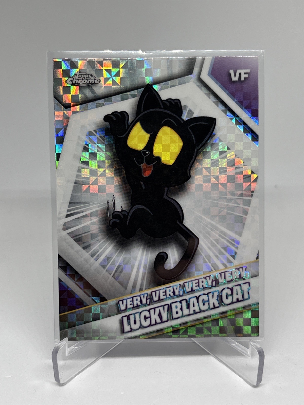 2026 Topps Chrome Veefriends #55 Very Very Very Very Lucky Black Cat X-Fractor