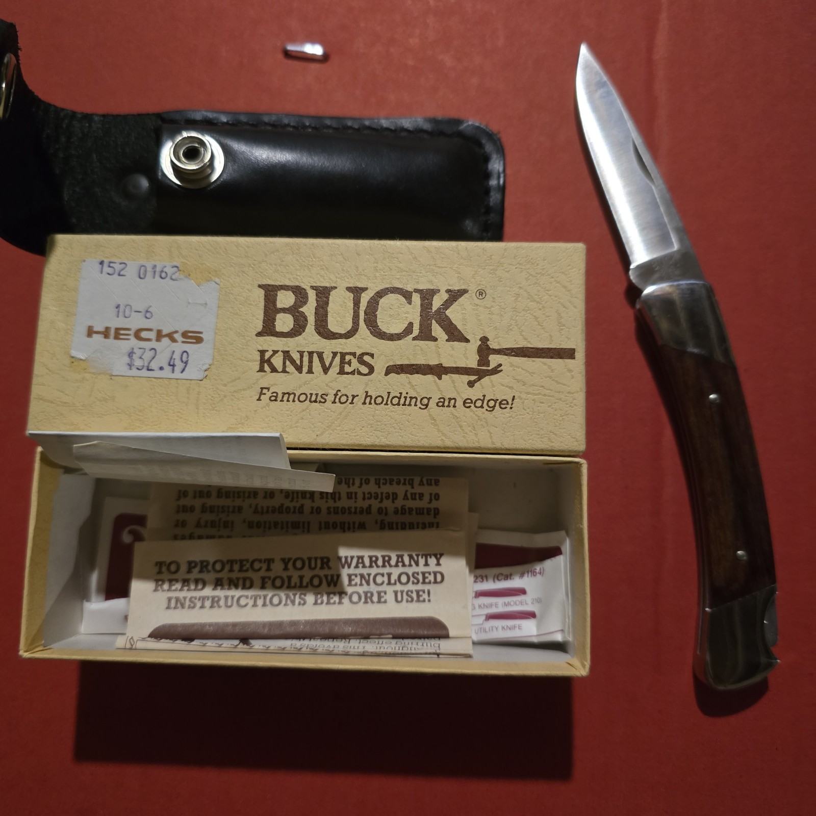 Buck 501 Esquire Lockback Pocketknife, SS Clip Point, Box Vintage New In Box