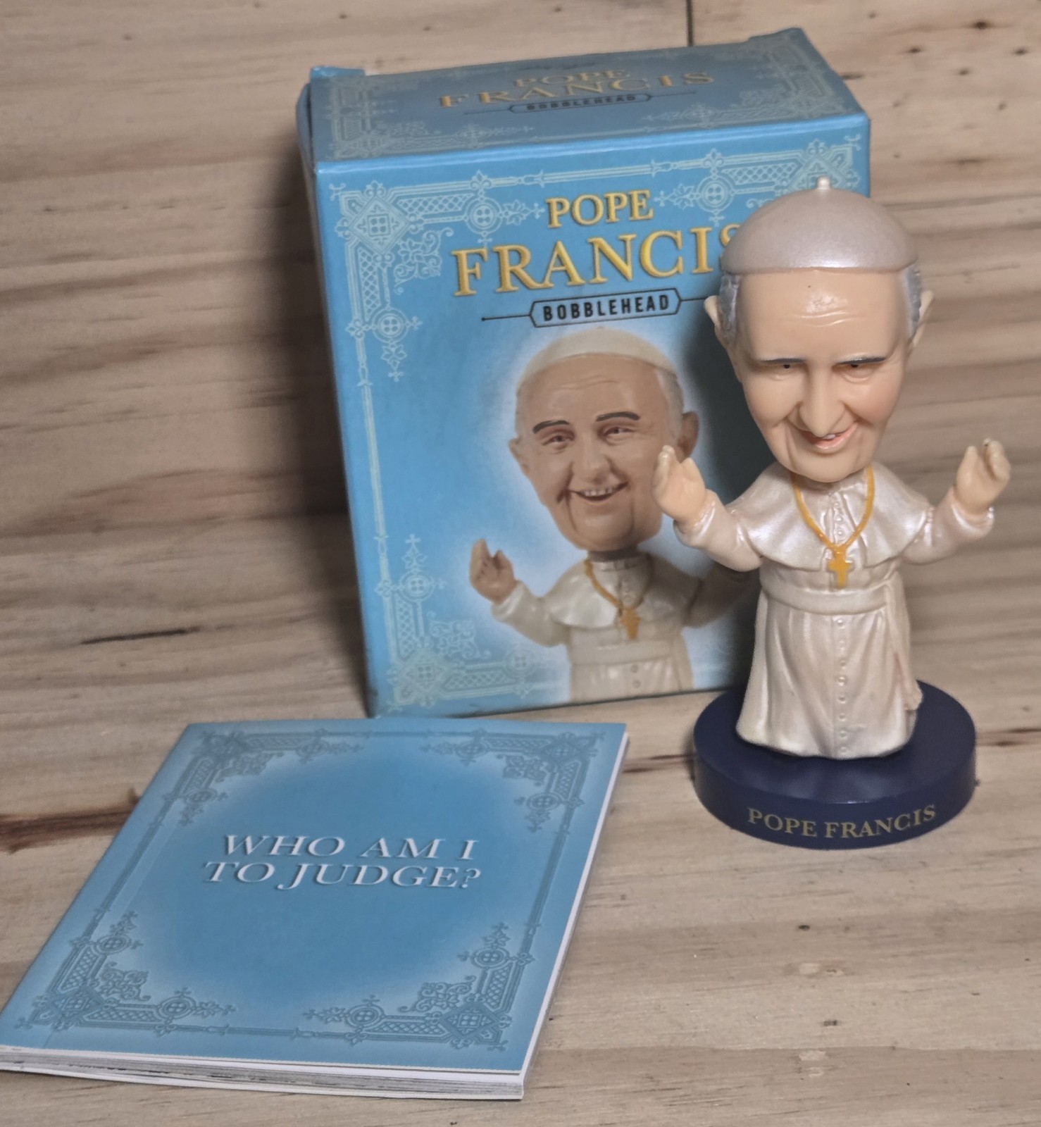 Pope Francis Mini Bobblehead Running Press 2015 w/ Book Box Catholic Collectible