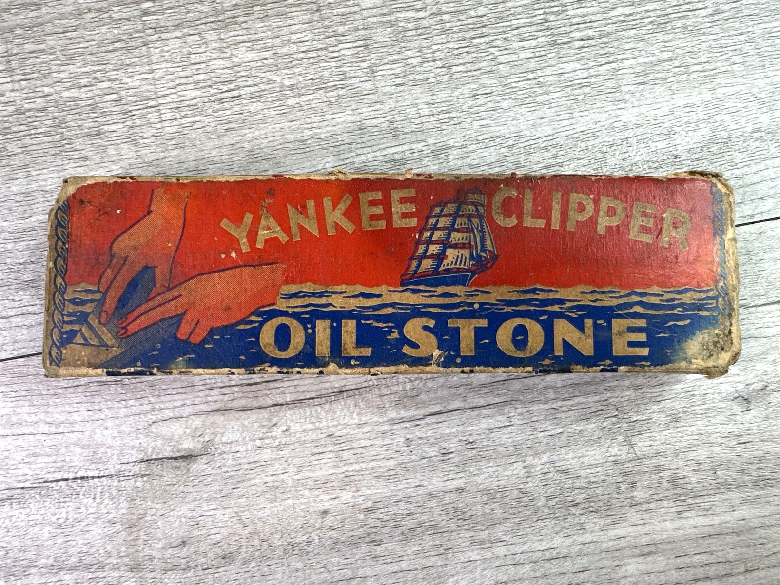 Vintage Yankee Clipper Oil Stone Knife Tool Sharpening Hone