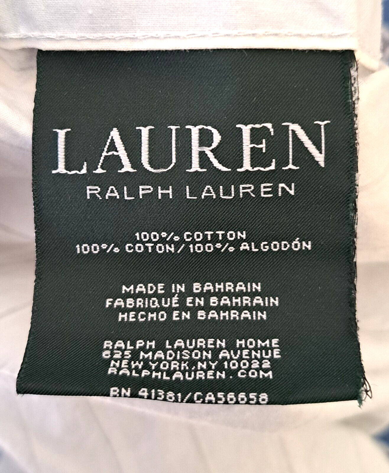 Vintage Ralph Lauren Sheet Light Blue Black Pin Stripes – Queen Flat – Cotton