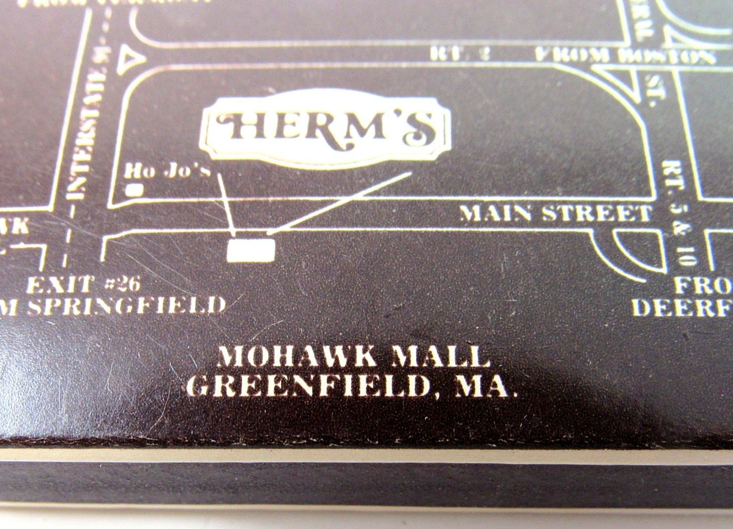 Herms Restaurant Slider Match Box Map Greenfield MA Collectible US Seller