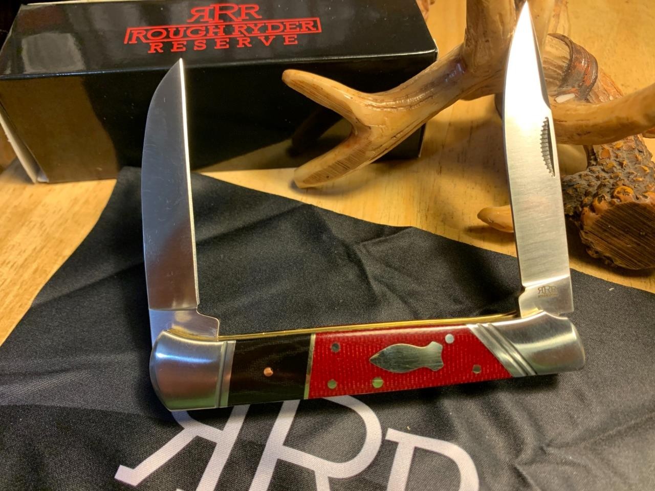 Rough Ryder Reserve Black and Red Micarta Folder 4 1/2″ Pocket Knife RRR043