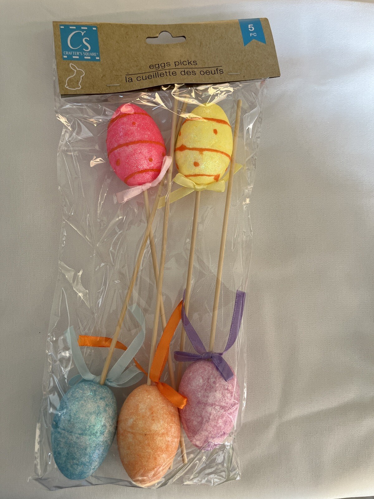 Easter Egg Glittered Foam Picks 9” – Floral Decoration – Set Of 5 Picks