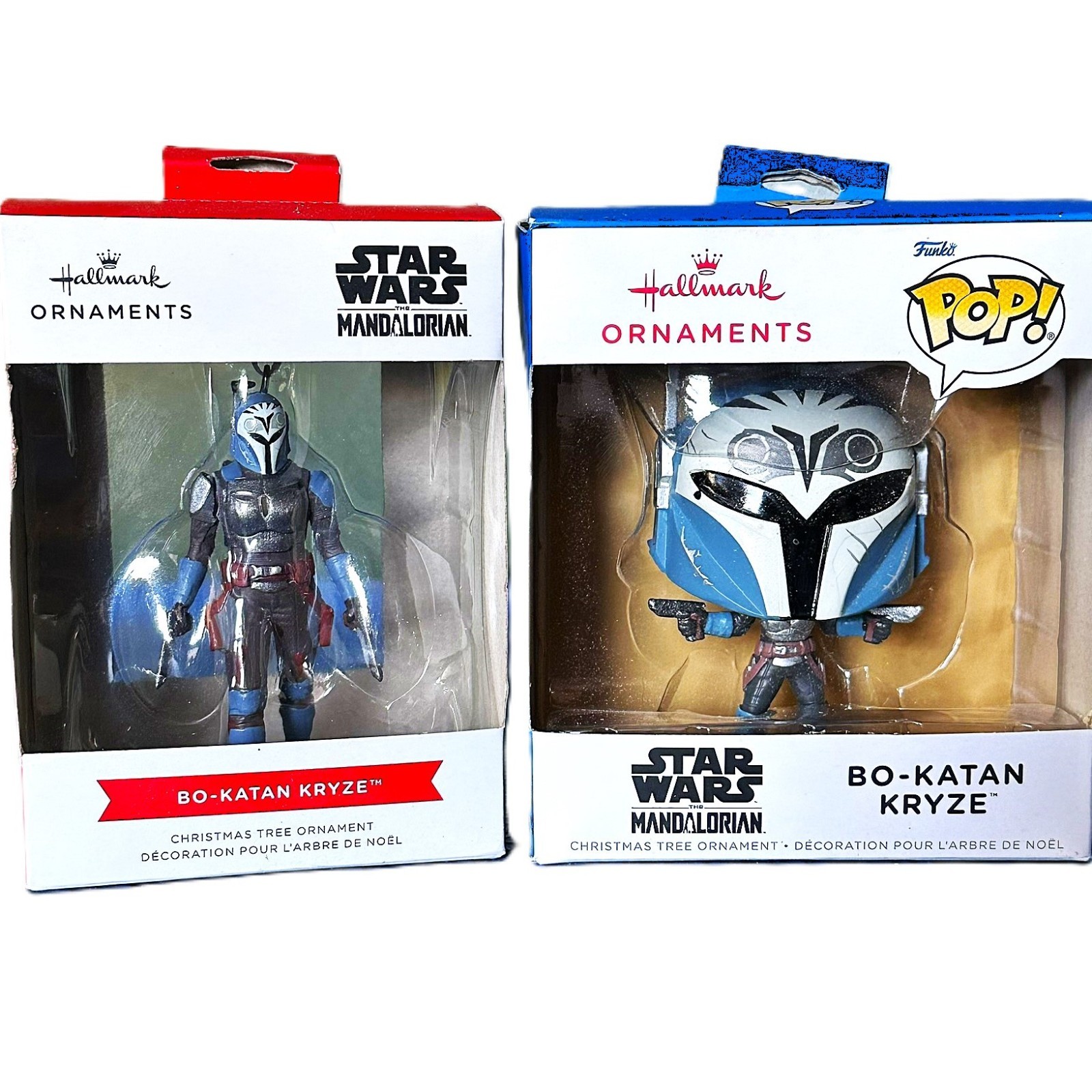 NEW 2x LOT Hallmark Star Wars Bo-Katan Kryze Christmas Ornaments 4″ Funko Pop