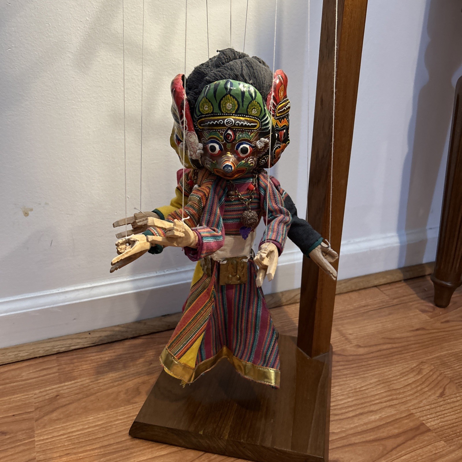 Handmade Four Faced Kumari Nepalese Marionette Puppet