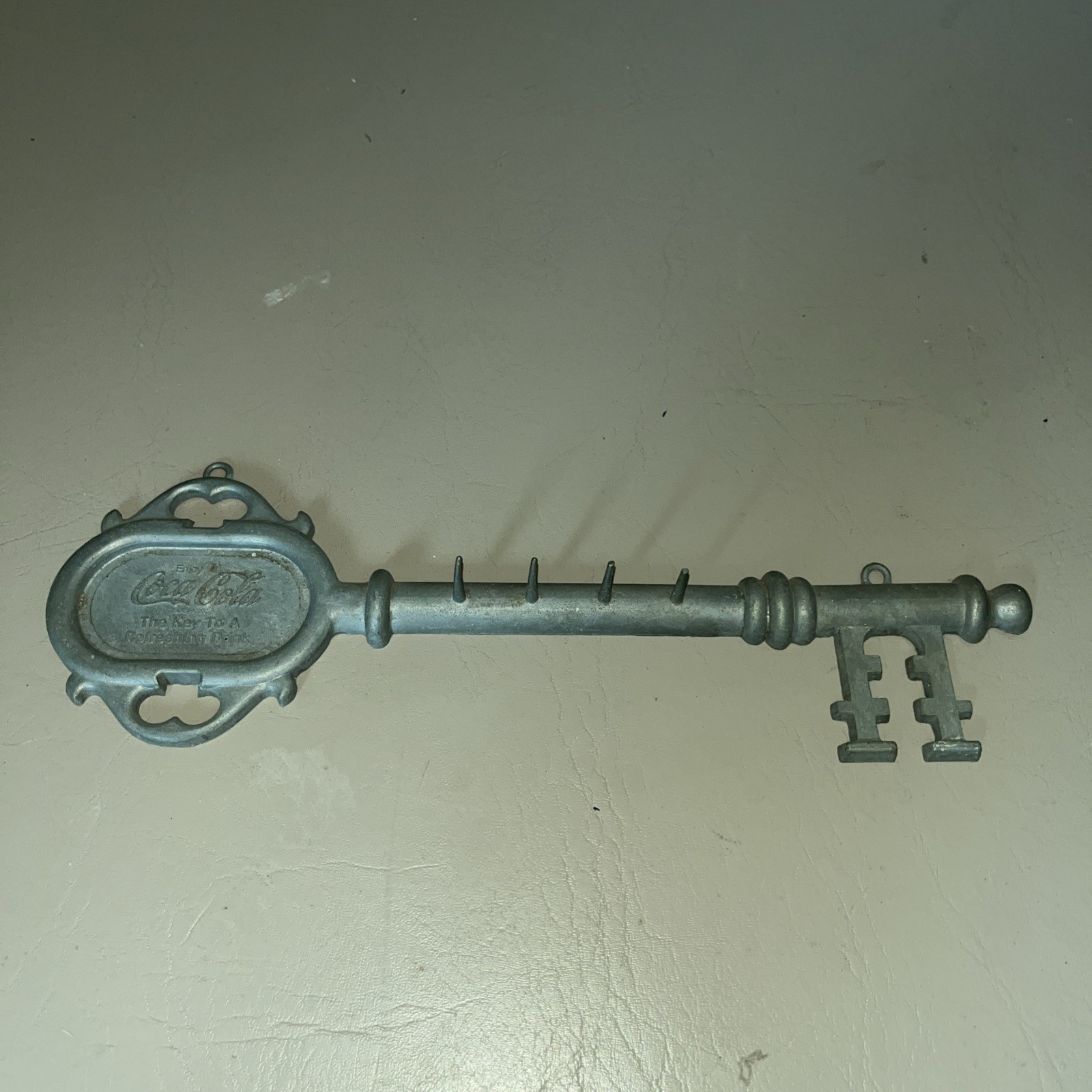 Vintage Collectible metal COCA COLA Key Hook Wall Hanger 3.5”x10”