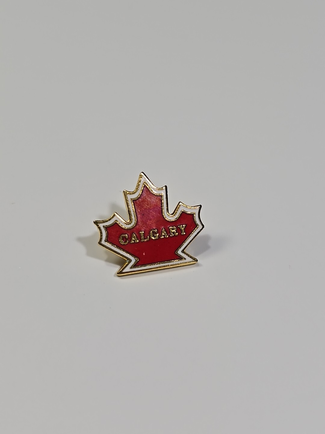 Calgary Canada Red Maple Leaf Lapel Pin Small Size