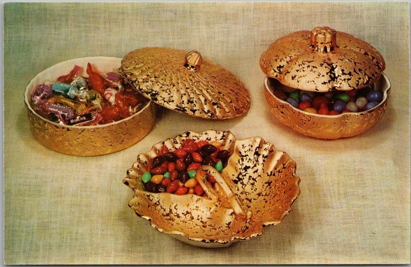 1950s Advertising POSTCARD Candy Dishes “Youngstown Arc Engraving Co.” Ohio